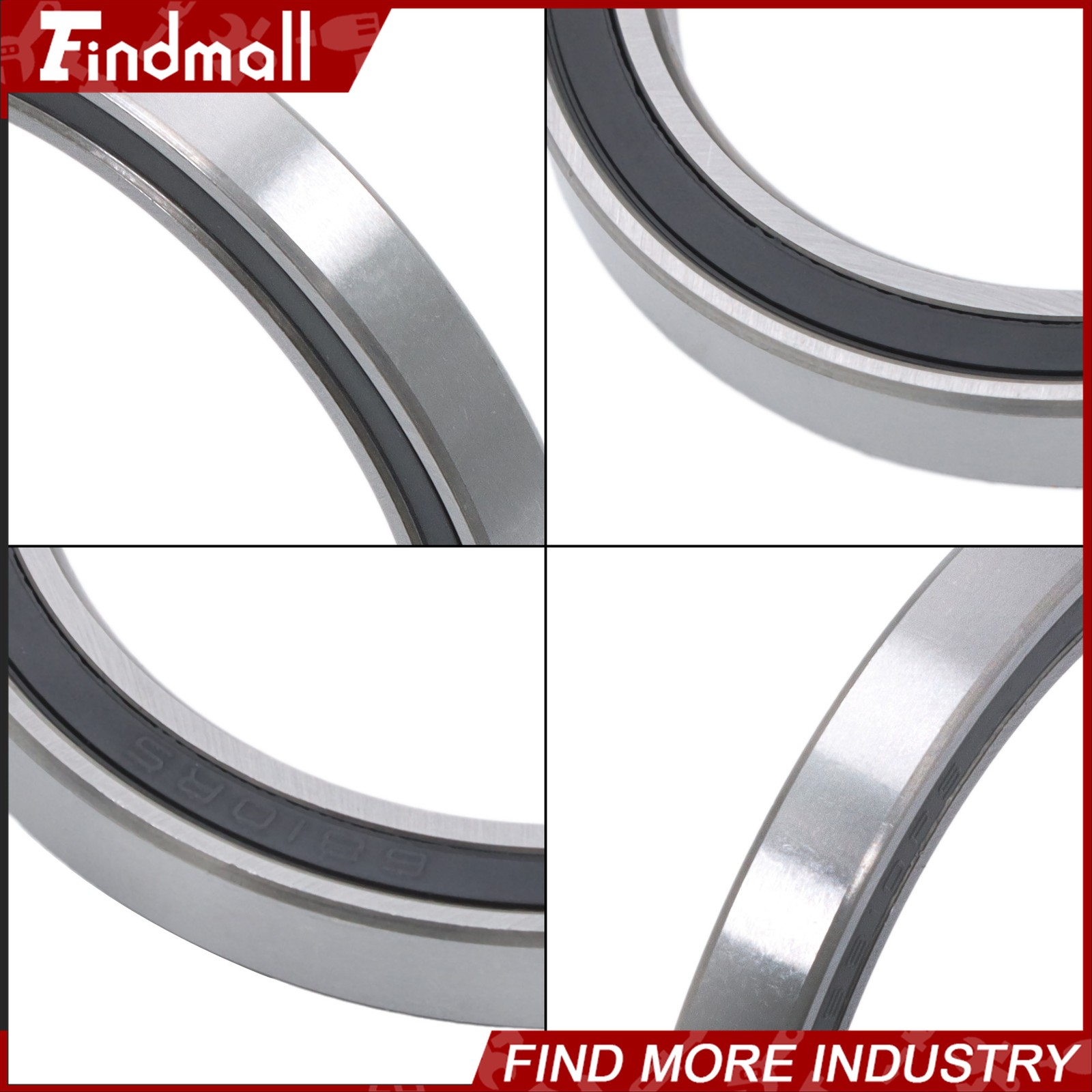 Findmall 10pcs 6810-2RS Ball Bearings 50x65x7mm Double Sealed Pre-Lubricated