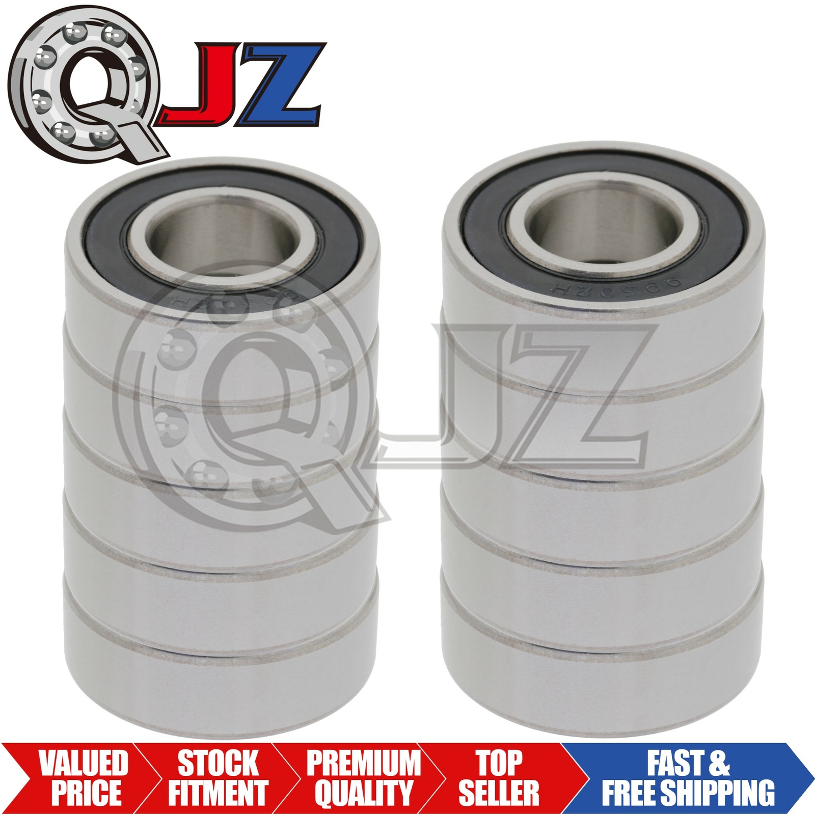 [10x] 99502H Radial Deep Groove Ball Bearing 0.625in x 1.375in x 0.433in Rubber