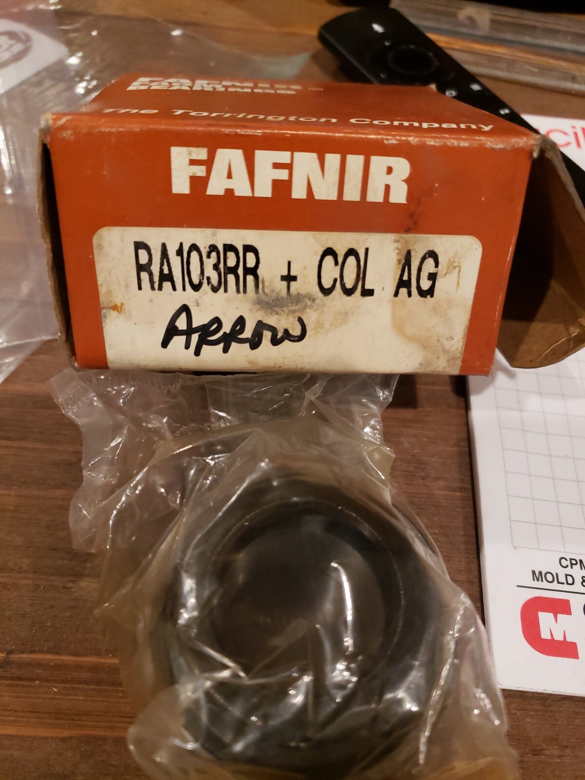 TIMKEN/FAFNIR RA103RR + COL AG INSERT BALL BEARING, 1-3/16″ BORE, 2.4409″ OD