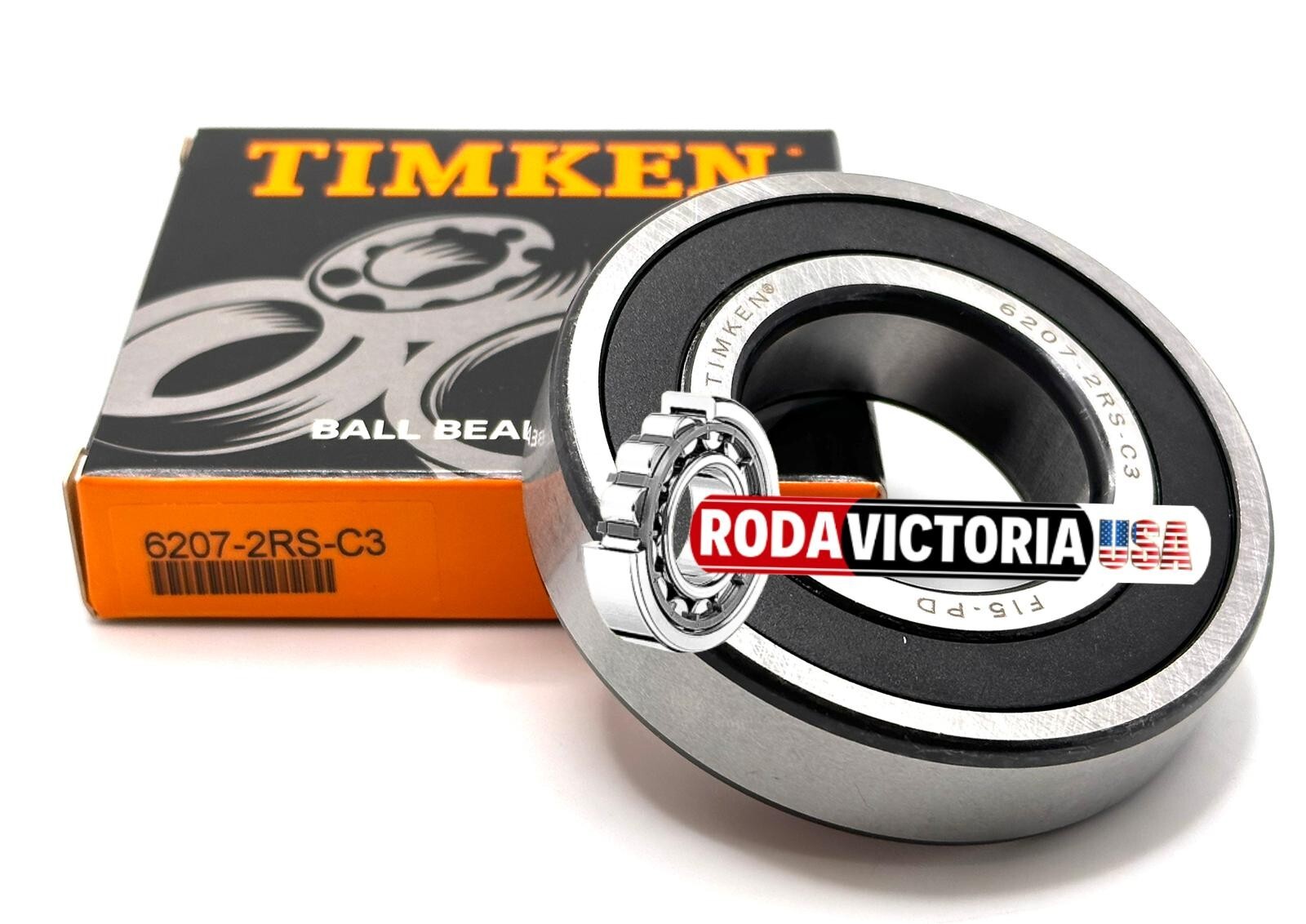 TIMKEN 6207 2RS1 C3 DEEP GROOVE BALL BEARING, RUBBER SEALED 35x72x17 mm