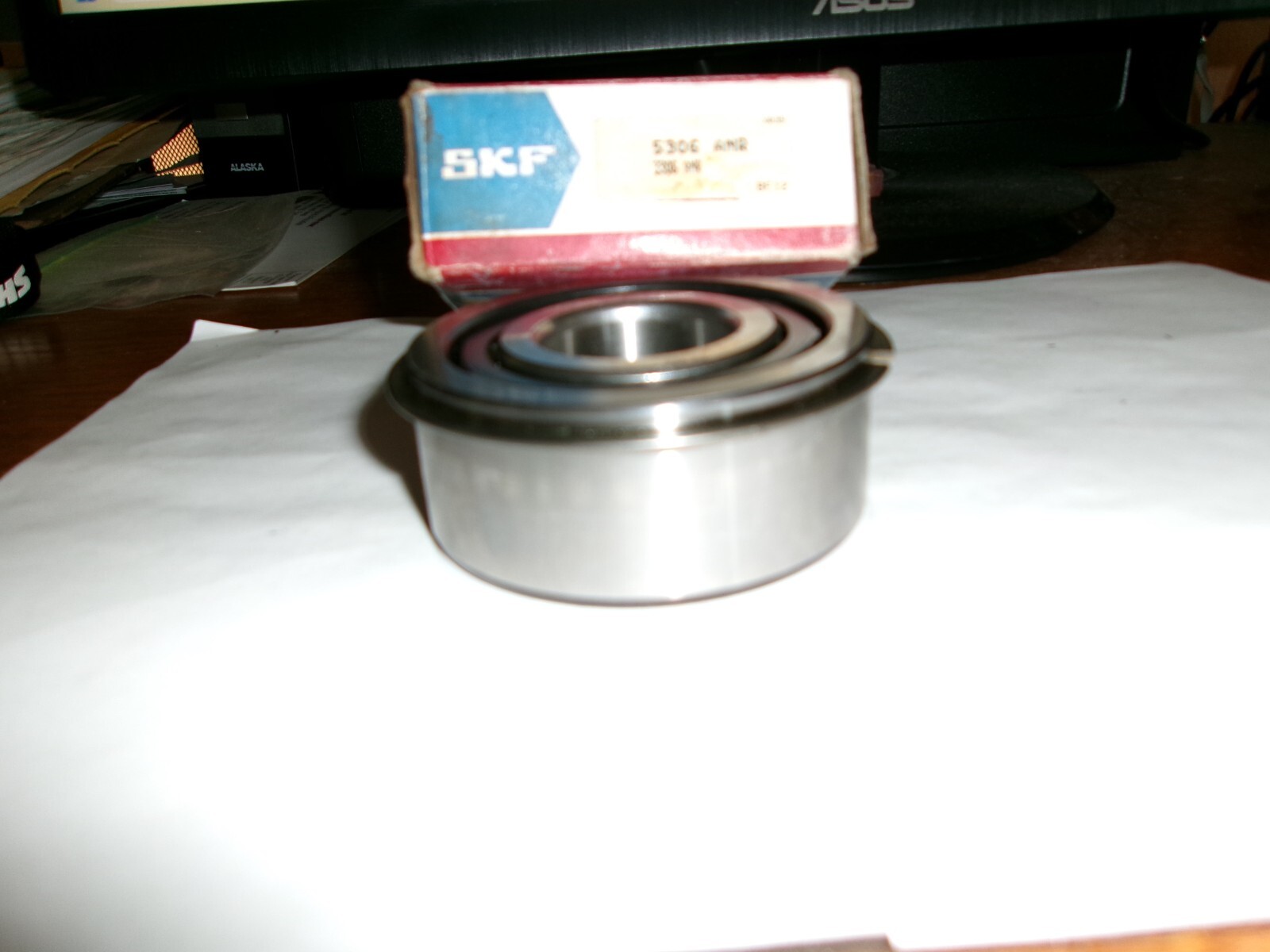 SKF 5306 ANR~~MADE IN USA~DOUBLE ROW ANGULAR CONTACT BALL BEARING WITH SNAP RING
