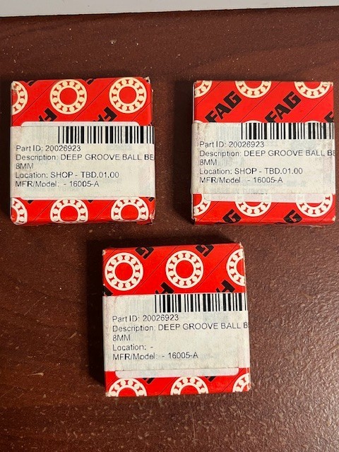 (3) FAG (Schaeffler) 16005-A 25×47×8mm Deep Groove Ball Bearing Lot of 3 New