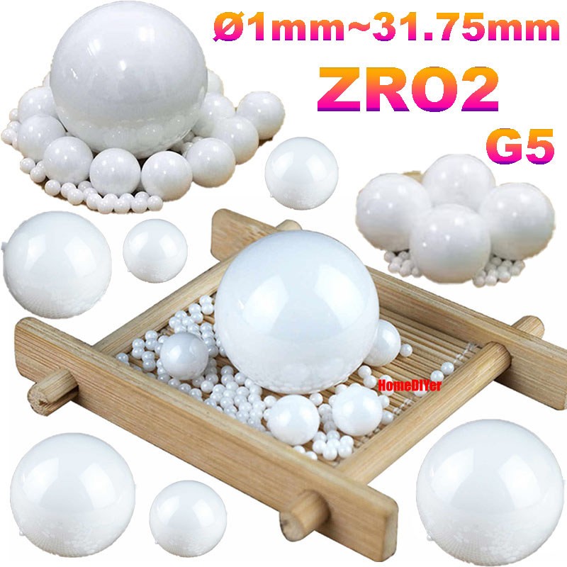 Zirconium Oxide Ceramic Bearing Balls Grade 5 Precision ZRO2 Ball Ø 1mm~31.75mm