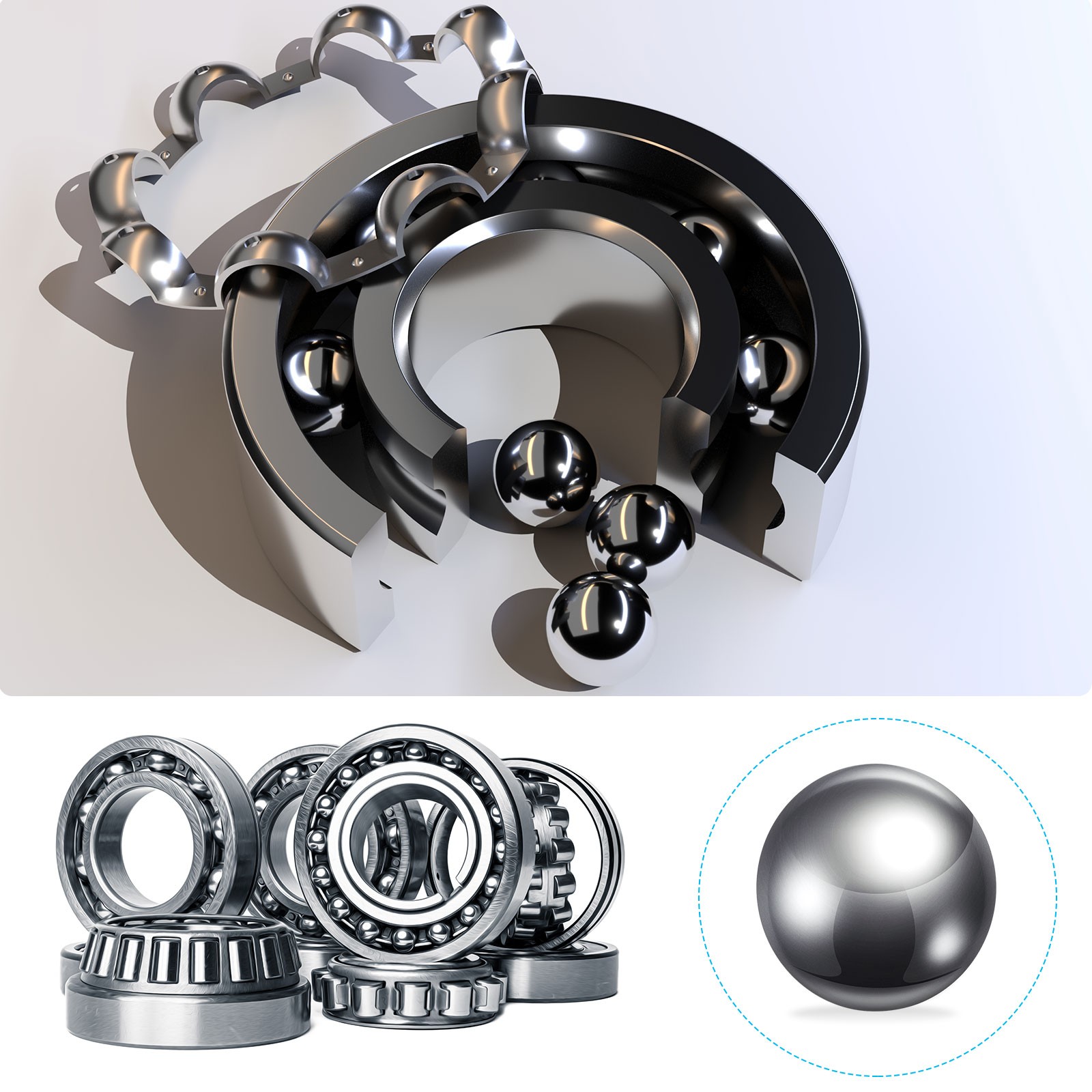 Precision Balls G100 1/2″ 3pcs, 420 Stainless Steel Bearing Balls Beads