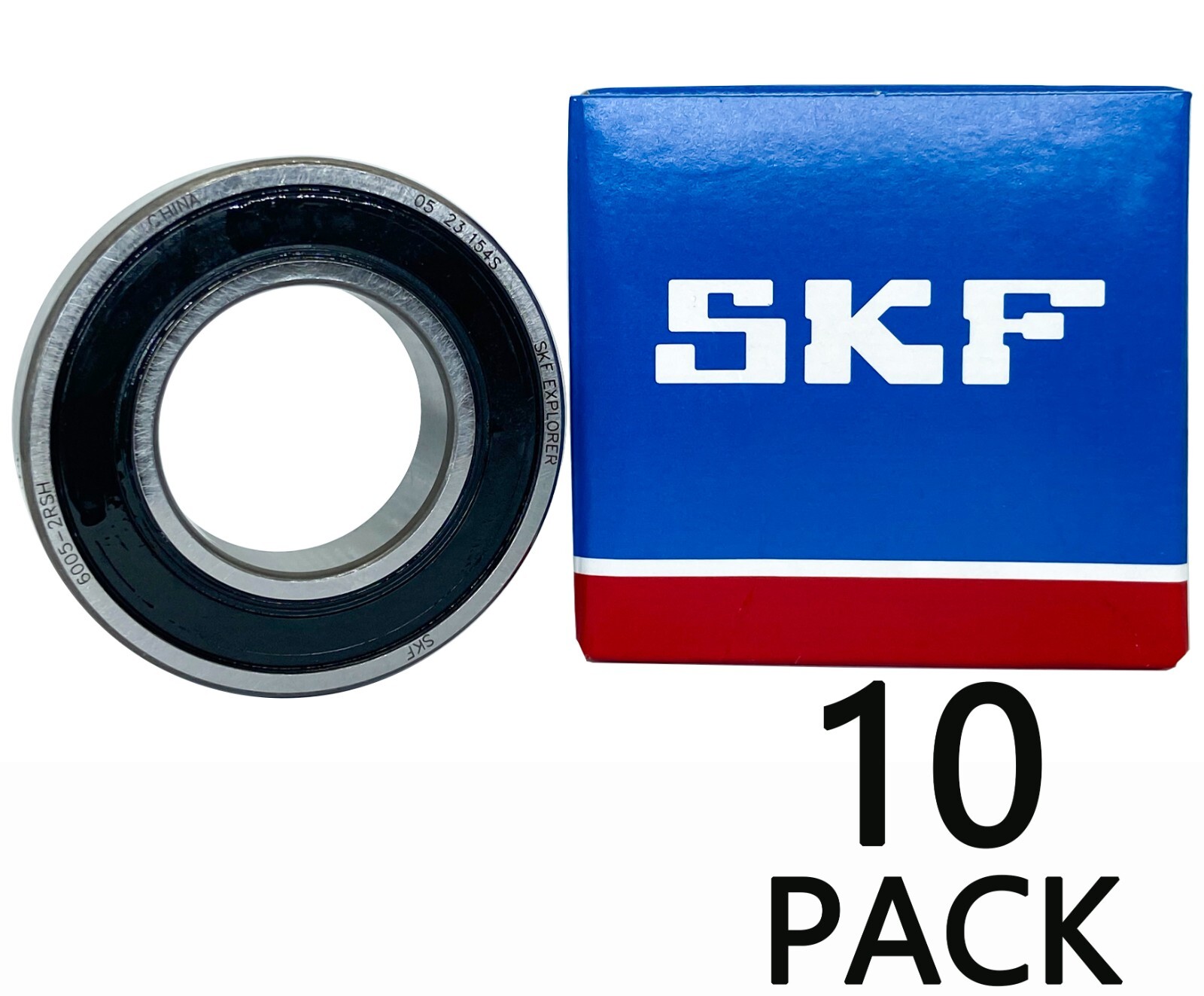 10PACK SKF 6005-2RSH 25X47X12MM Double Rubber Seal Ball Bearings