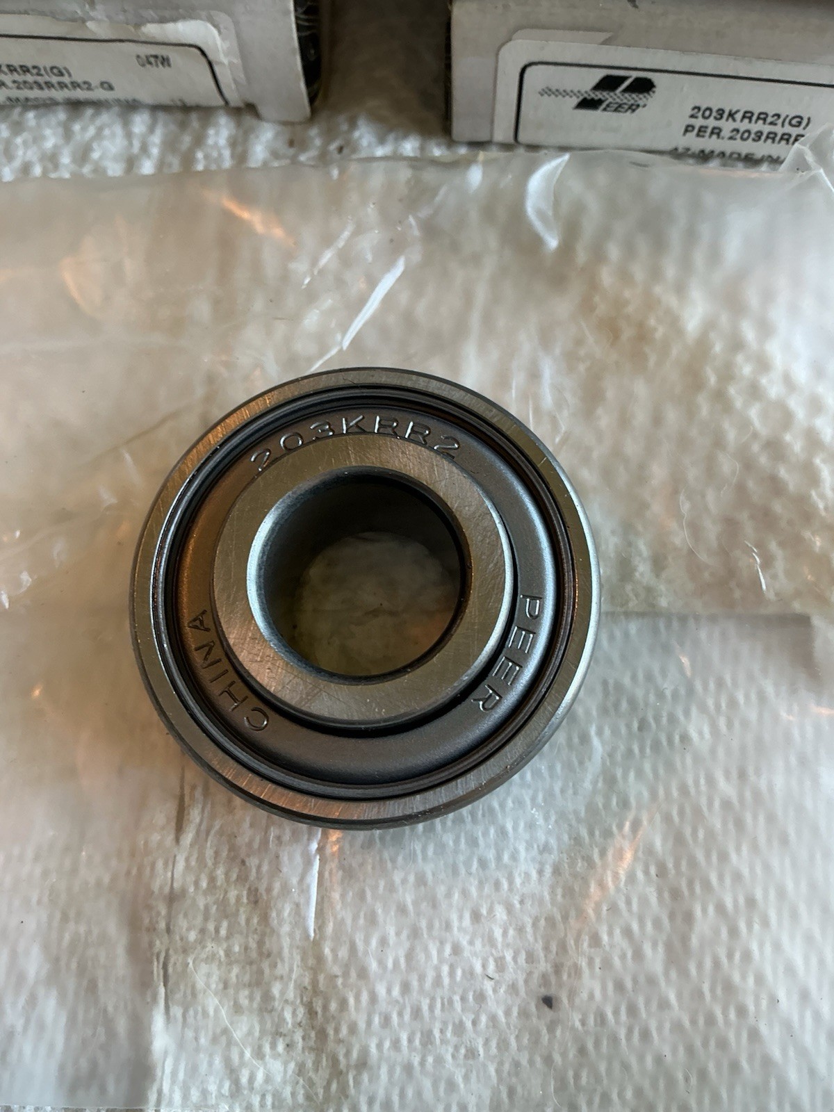 (5) PEER # 203KRR2(G) / RADIAL BALL BEARING, SHIELDED BOTH SIDES.