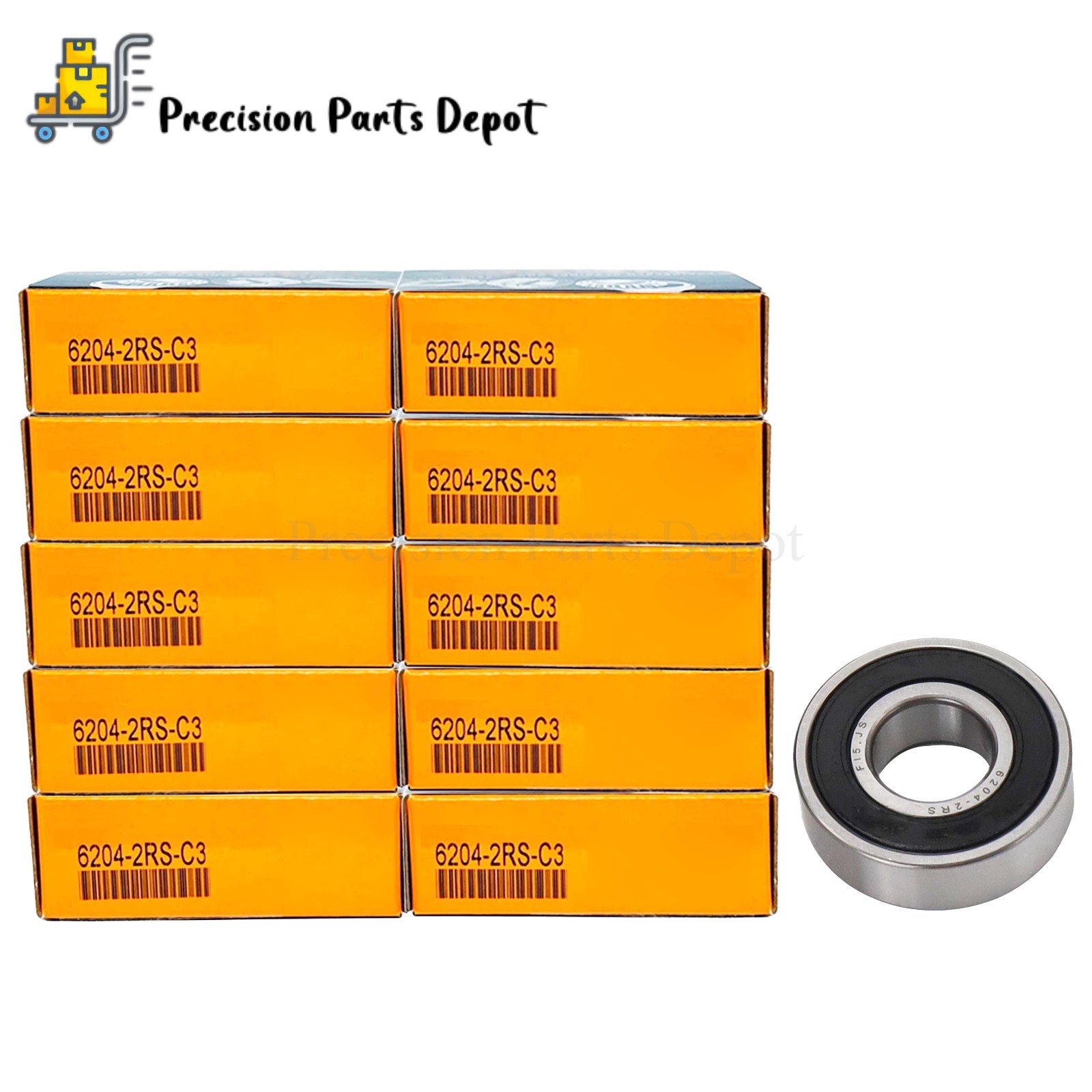 10PCS Double Rubber Seal Ball Bearings For TIMKEN 6204-2RSC3 6204-2RS 20x47x14mm
