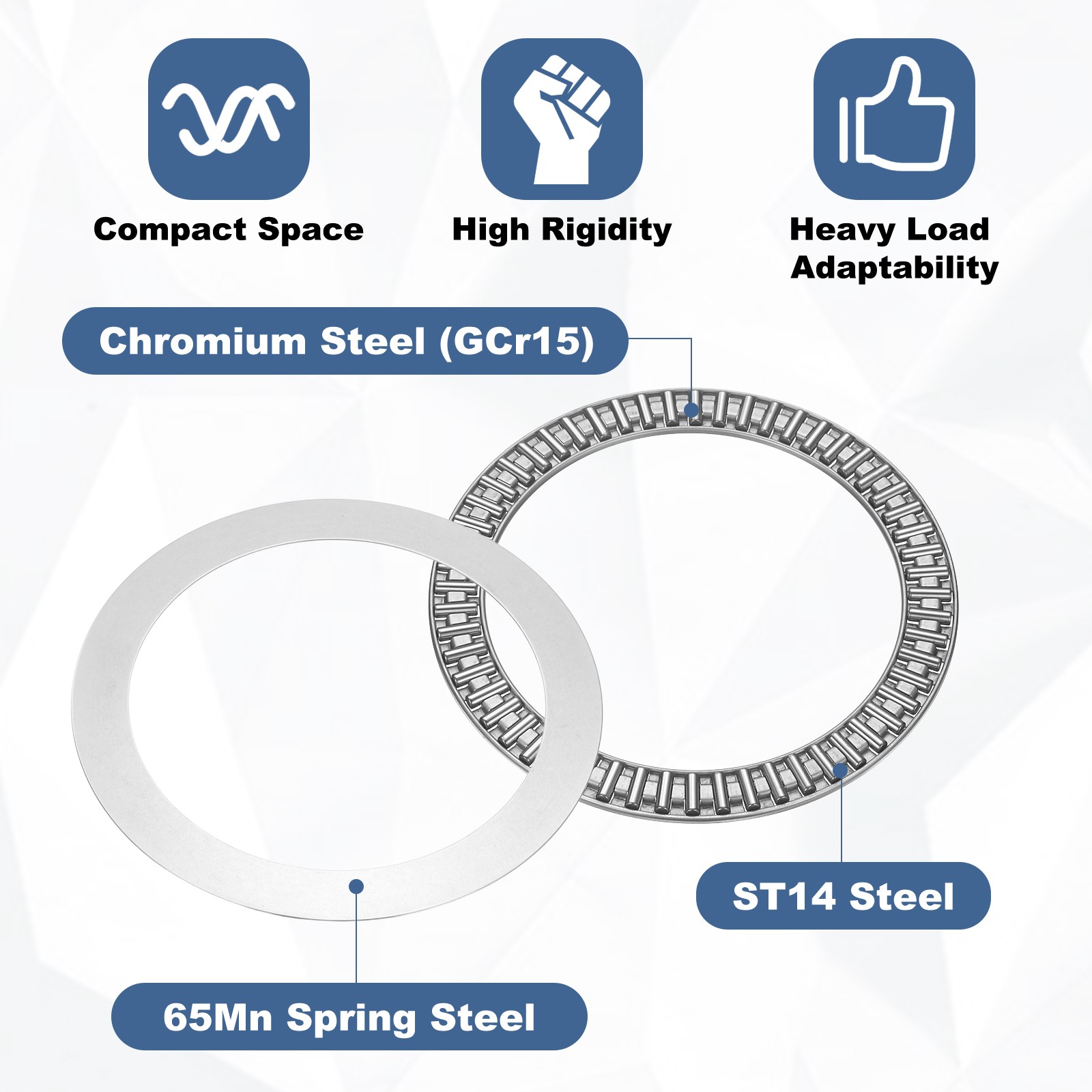 AXK140180 Chrome Steel Needle Roller Thrust Bearings with Washers 140x180x7mm