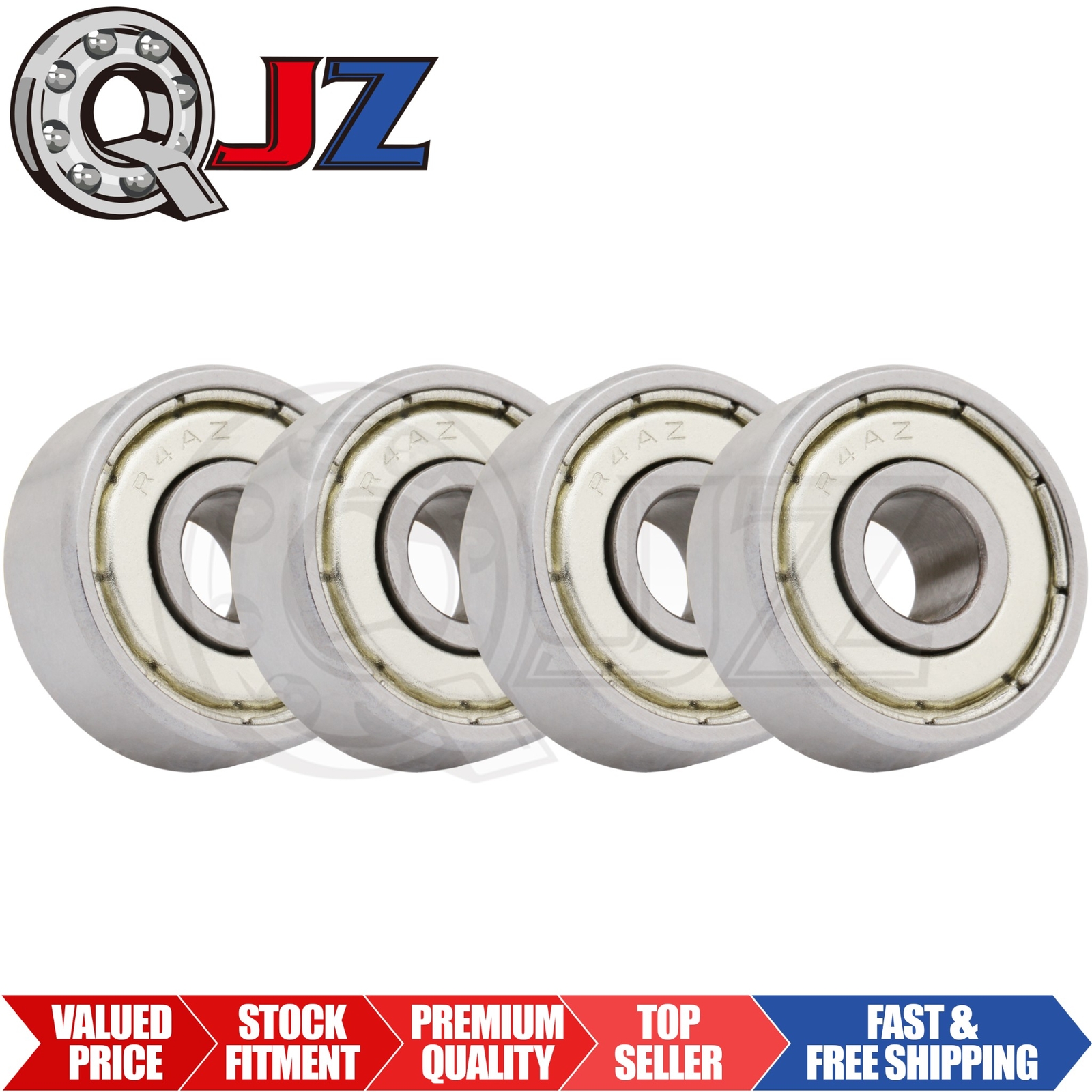 [Qty.4] SSR4A-ZZ Stainless Radial Ball Bearing [0.25″ ID x 0.75″ OD x 0.281″ W]