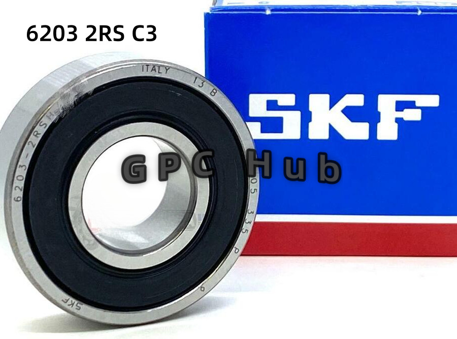 2PC NEW SKF 6203 2RS C3 DEEP GROOVE BALL BEARING, 17x40x12 mm Fast shipment