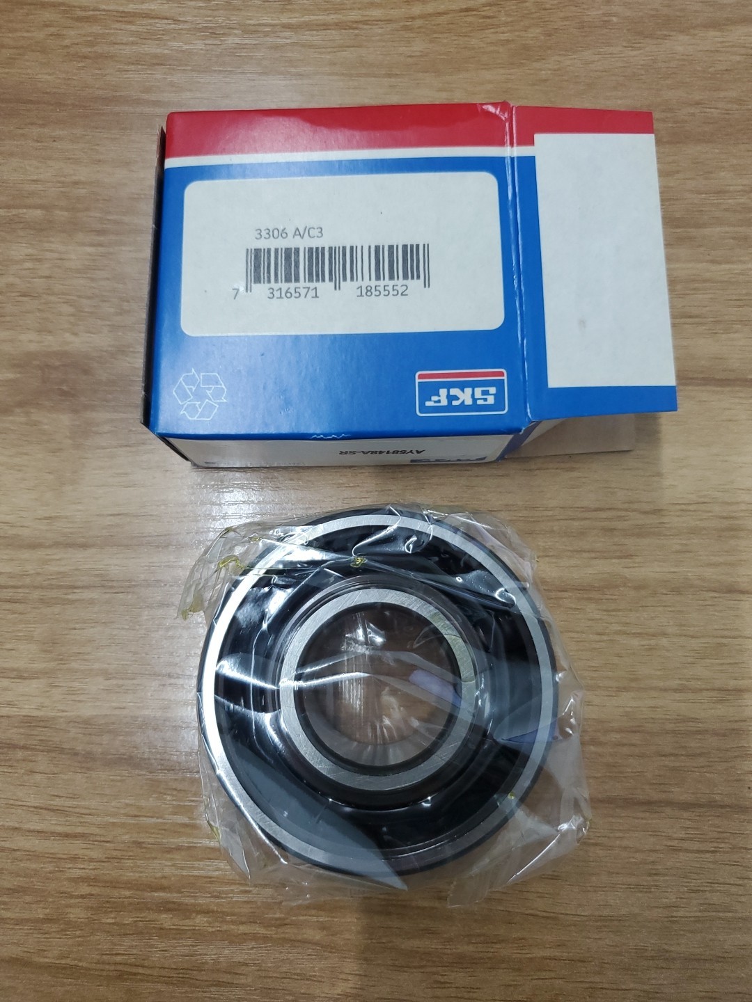 (1x) SKF USA 3306 A/C3 30mm X 72mm X 30.2mm Angular Contact Bearing