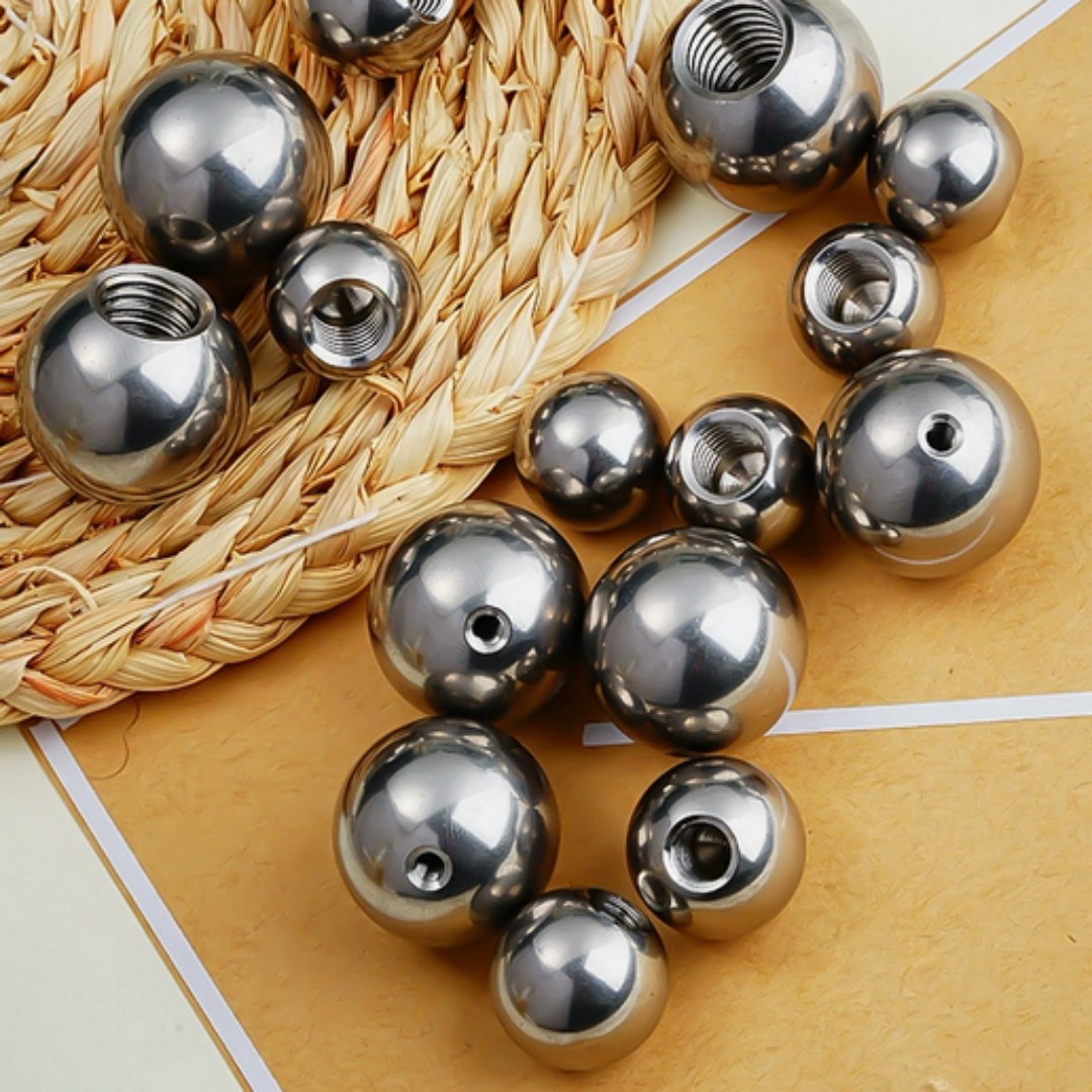 5Pcs Solid Stainless Steel Half-Hole Balls Dia 20mm With M10 Thread Hole Ball