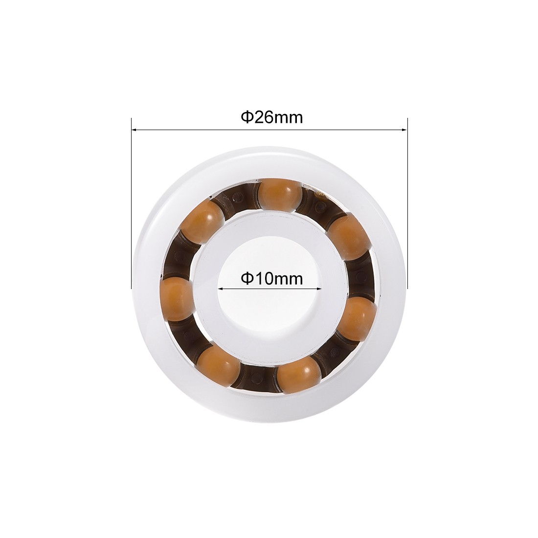6000 Plastic Bearings 10x26x8mm Glass Ball Nylon Cage 10pack