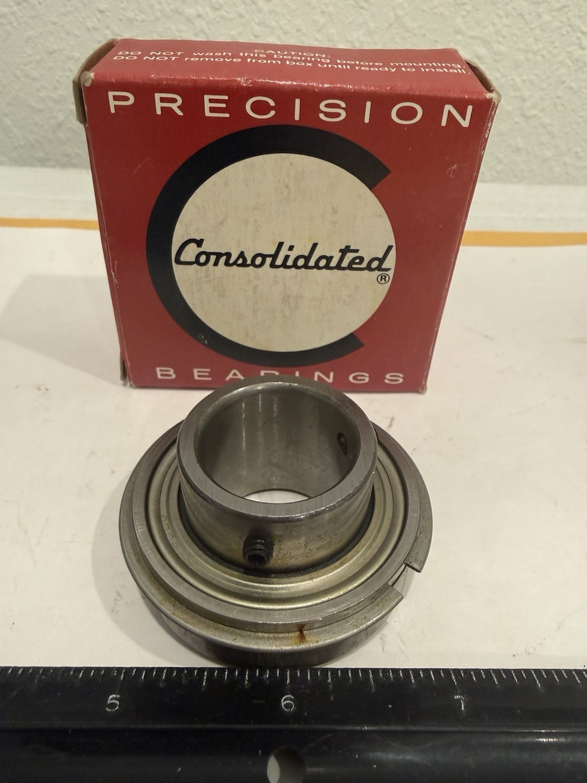New Consolidated 7616DLG Insert Bearing, 1” ID, W/ Snap Ring
