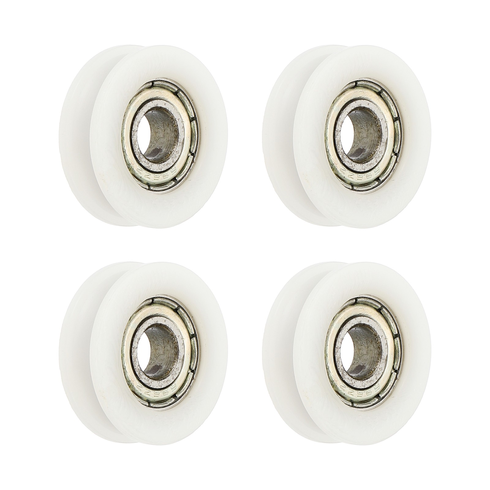 4 Pcs White Groove Nylon Plastic Guide Bearing 6x22x7mm Pulley Roller