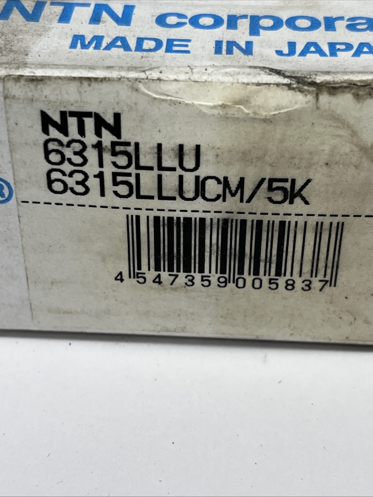 6315LLU NTN New Single Row Ball Bearing NEW IN BOX!!
