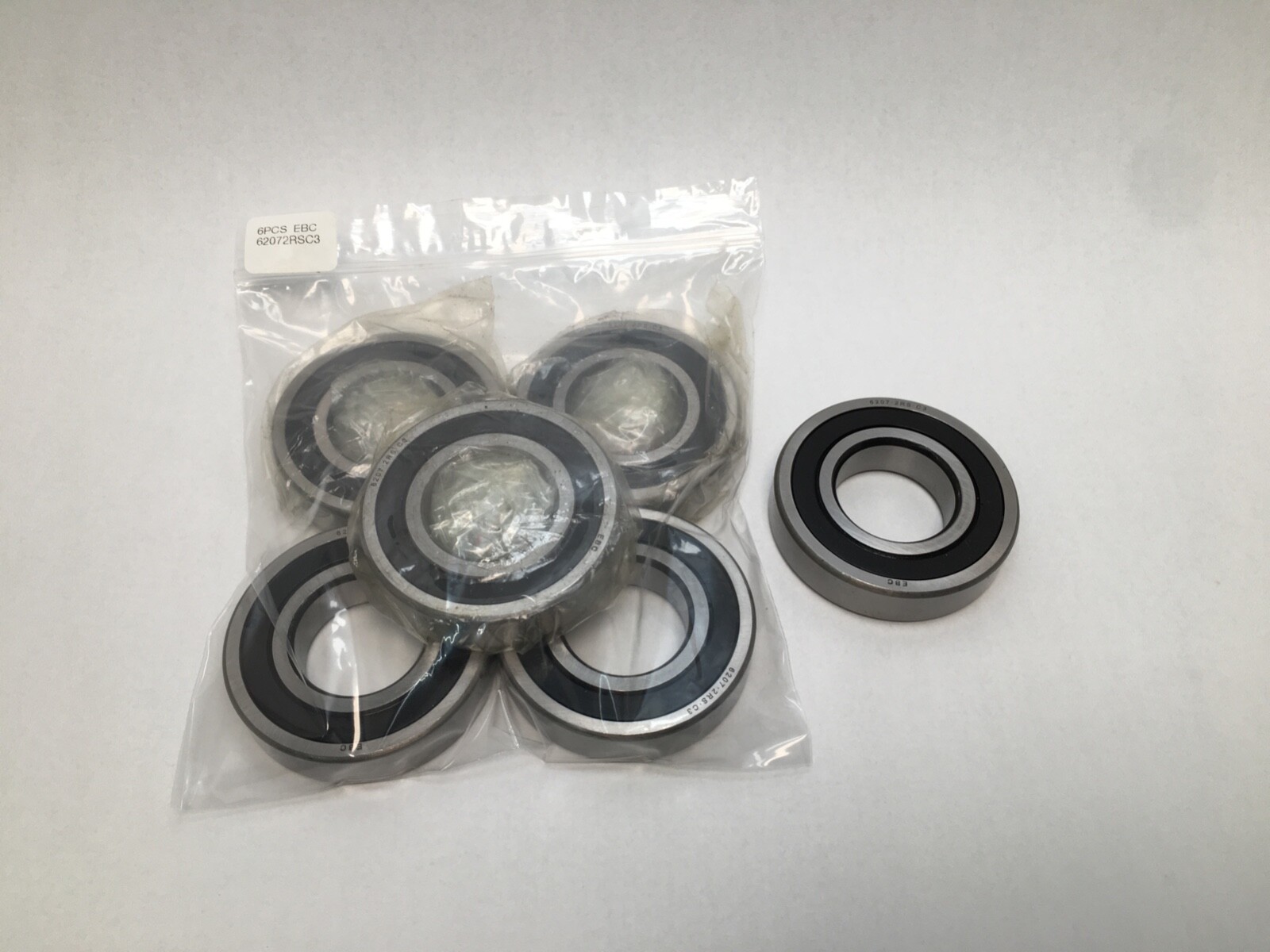 6 pcs EBC 62072RSC3 Bearing Rubber Seals 35x72x17 mm 6207 2RS C3 JEM 6207RS