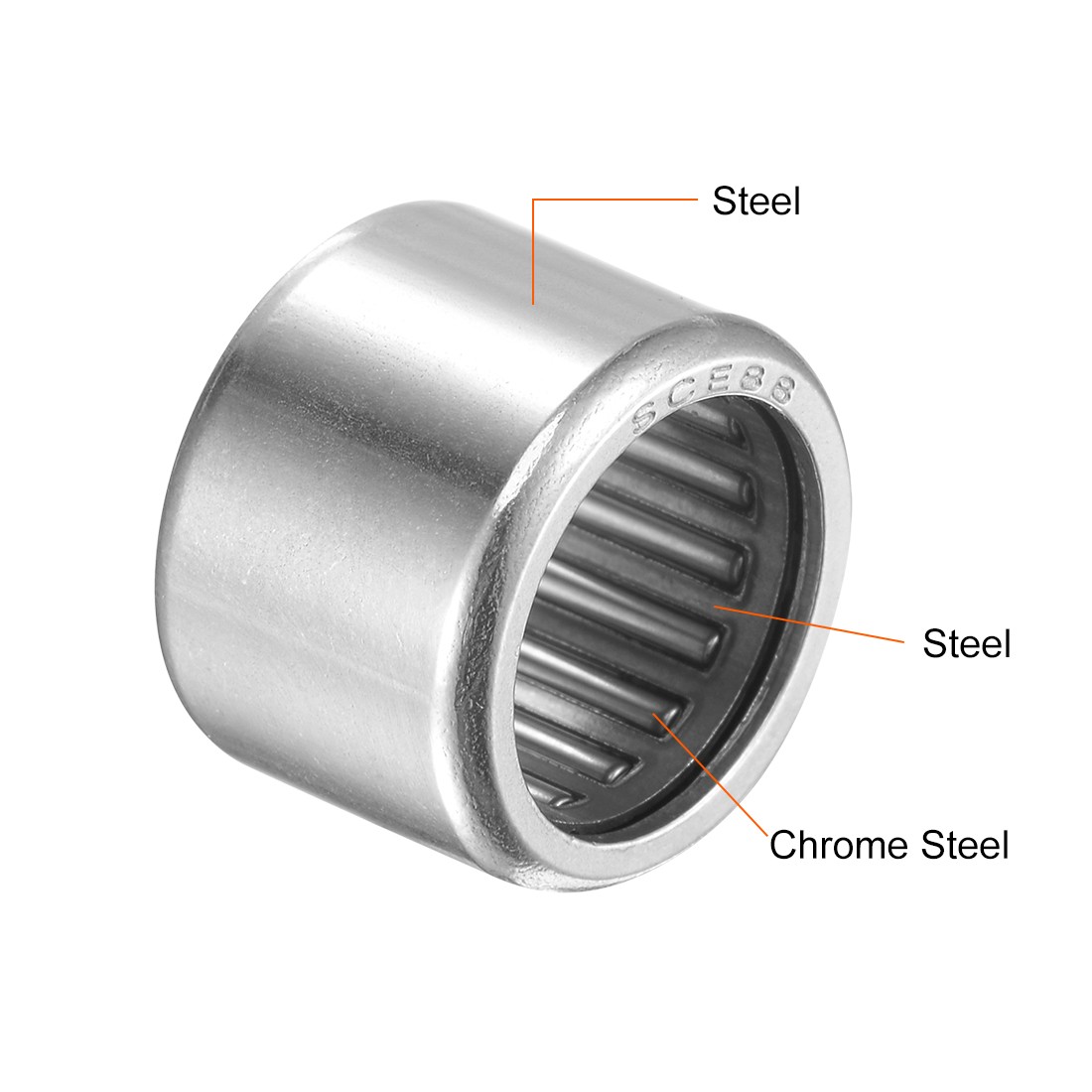 SCE88 Needle Roller Bearings 1/2″x11/16″x1/2″ Chrome Steel Open End 10X