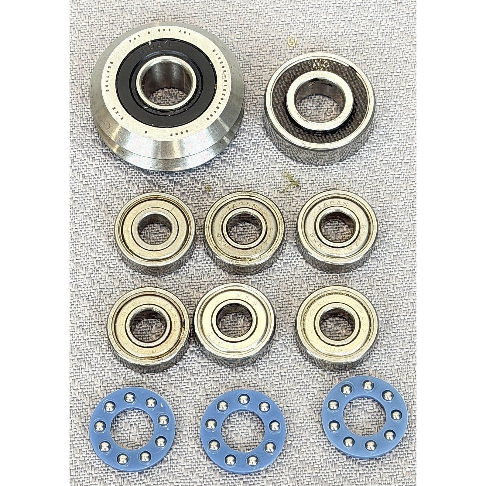 Vintage Bishop-Wisecarver NMB Bearing Lot 11pc Silver Good Japan Made Mixed Size