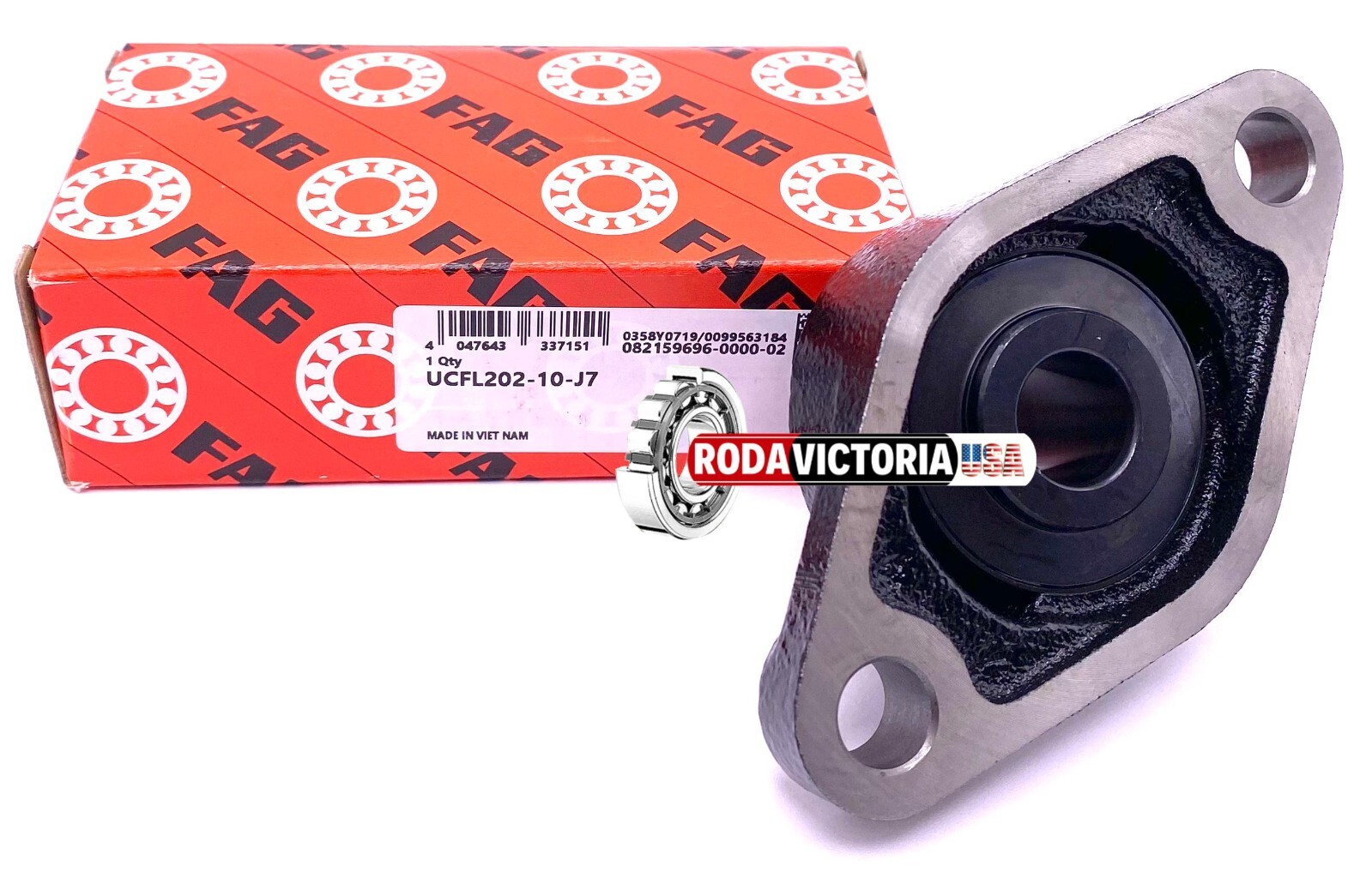 FAG UCFL202 10 J7 Housing and Bearing UC202-10 + FL204-J7 15.88x113x33.3 mm