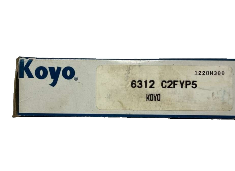 KOYO 6312 C2FYP5 Deep Groove Ball Bearing, New Old Stock!