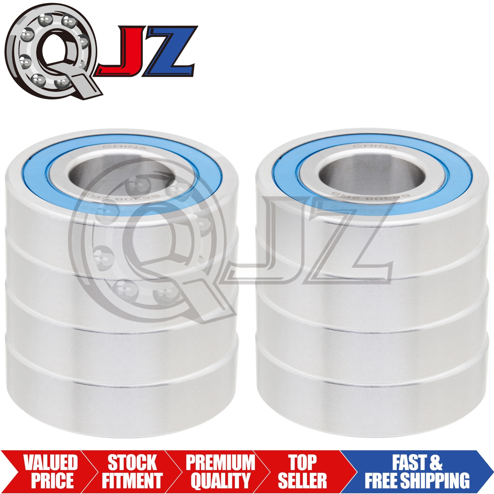 [Qty.8] S6308-2RS New Stainless Radial Ball Bearing [40mm ID x 90mm OD x 23mm W]