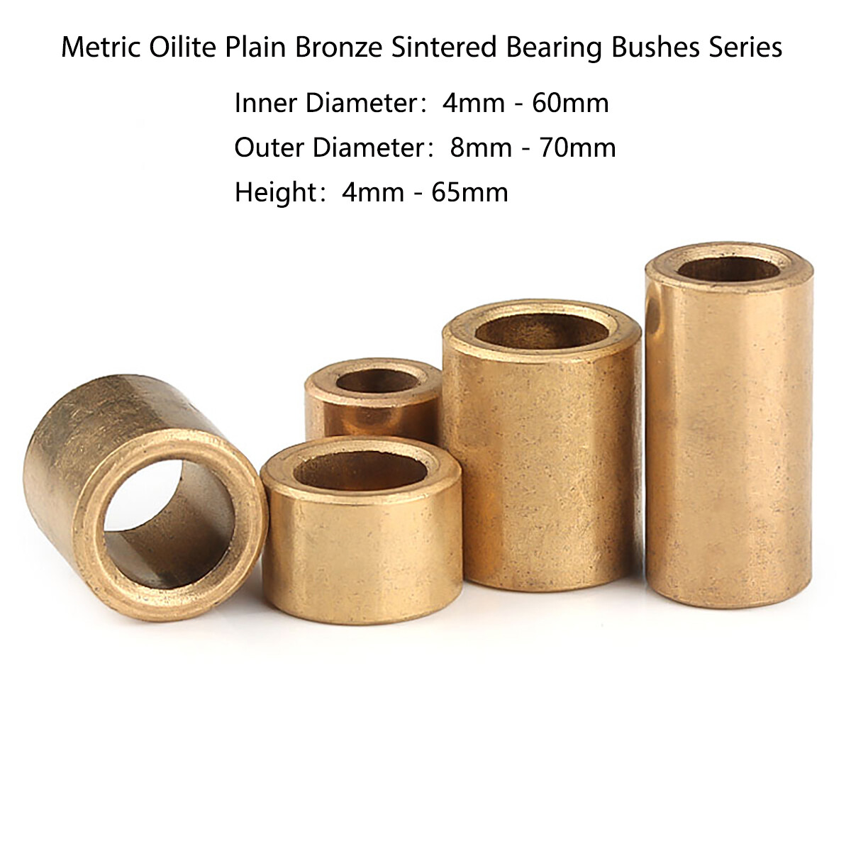 Metric Oilite Plain Bronze Sintered Bearing Bushes Series,High Quality 4-60mm ID