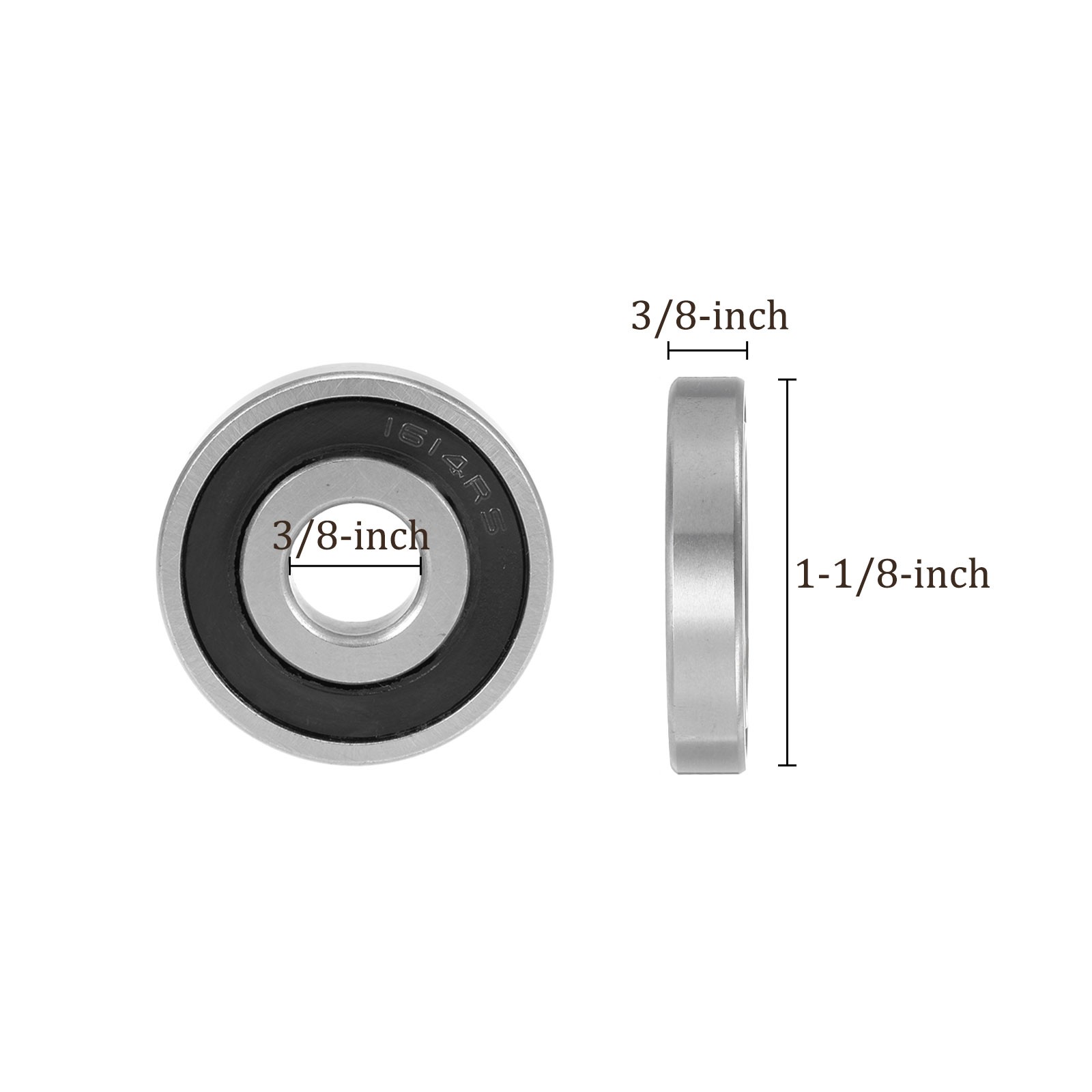 2pcs Ball Bearings – [3/8-inch x 1-1/8-inch x 3/8-inch] Double Seal