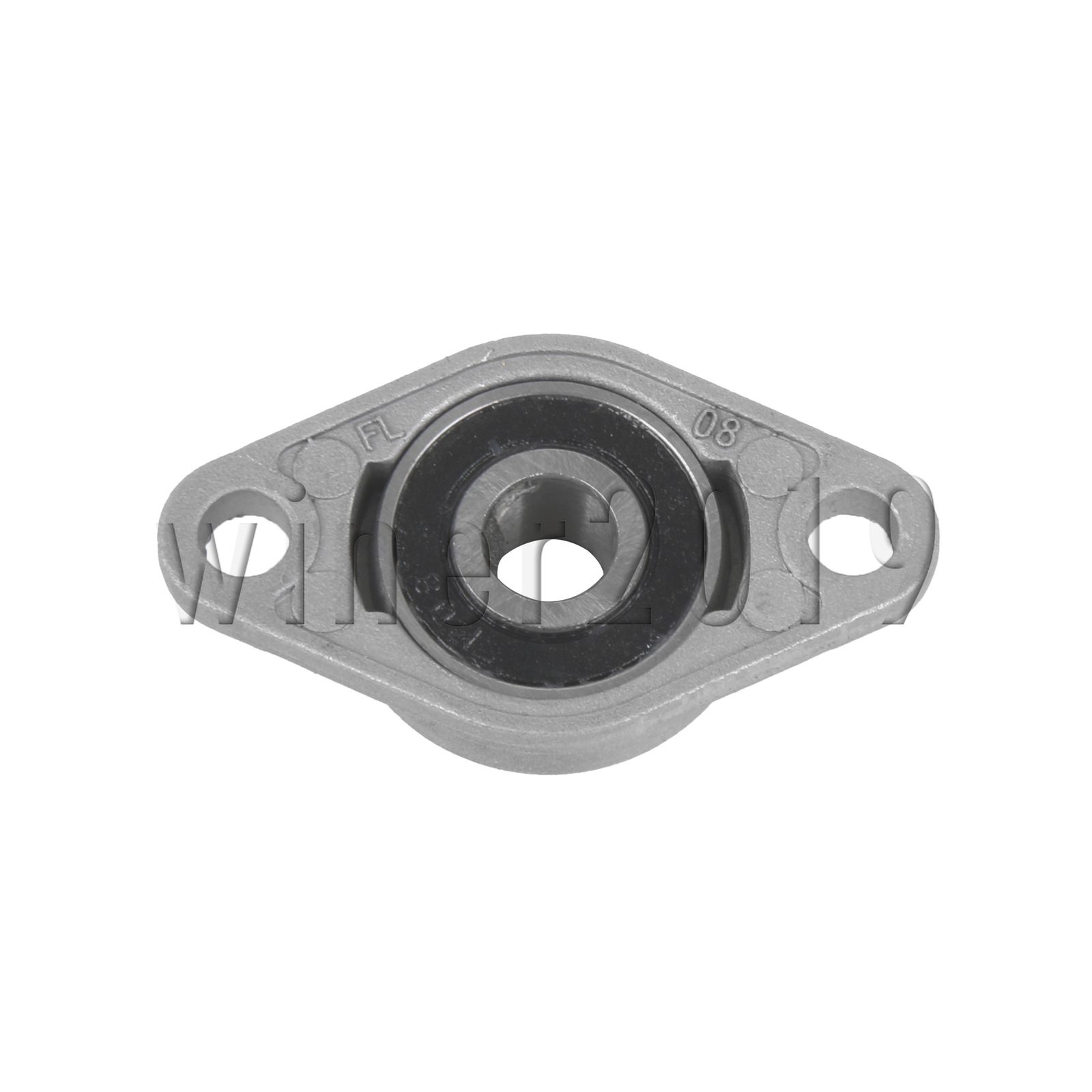 Zinc Alloy Flanged Mounted Pillow Block Bearings KFL08 8mm Bore Silver Pack of 2