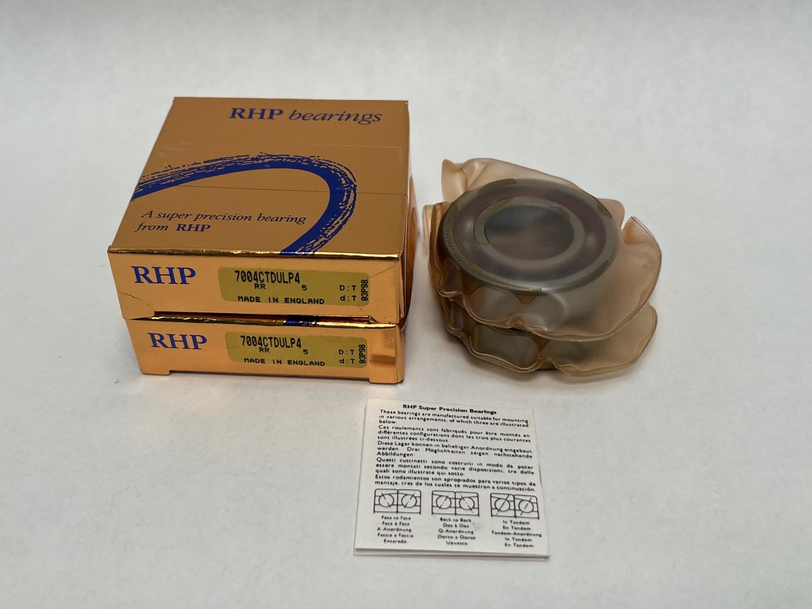RHP 7004CTDULP4 Angular Bearing 7004C 7004-C-T-DUL-P4 20x42x12 mm 2 Pcs