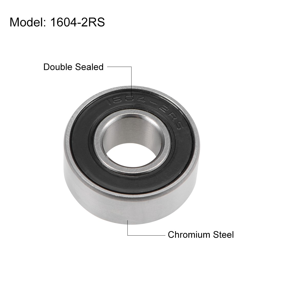 1604-2RS Deep Groove Ball Bearings Z2 3/8×7/8×11/32″ Sealed Chrome