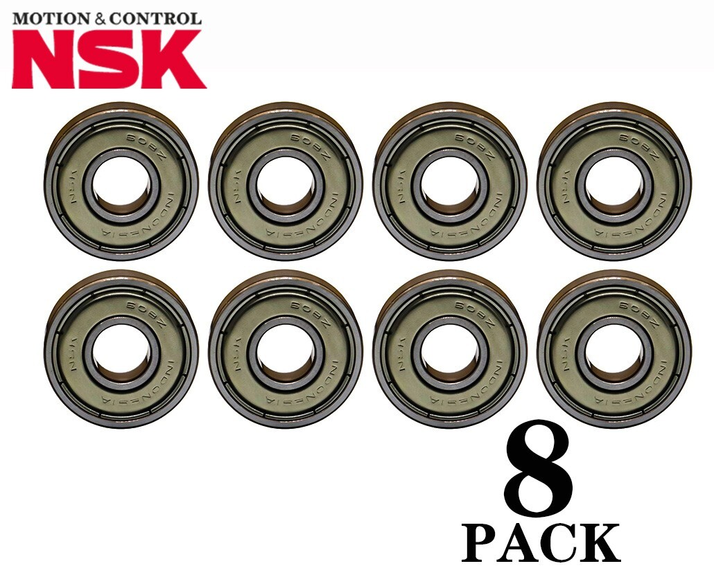 8PACK NSK 608ZZ Precision Bearings 8X22X7mm,Rotating Quiet High Speed Bearings