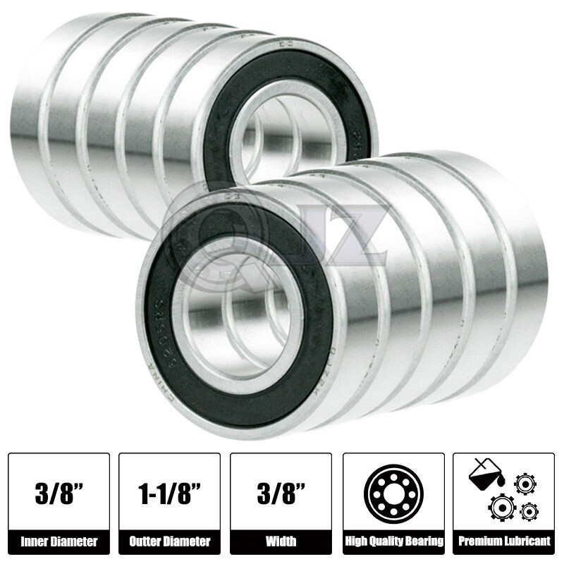 [Qty.10] 1614-2RS Deep Groove Radial Ball Bearing [9.525mm x 28.575mm x 9.525mm]