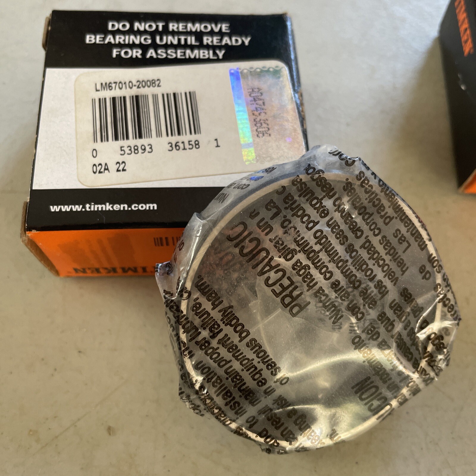 Lot Of 2 Timken LM67010 Tapered Roller Bearing Cup