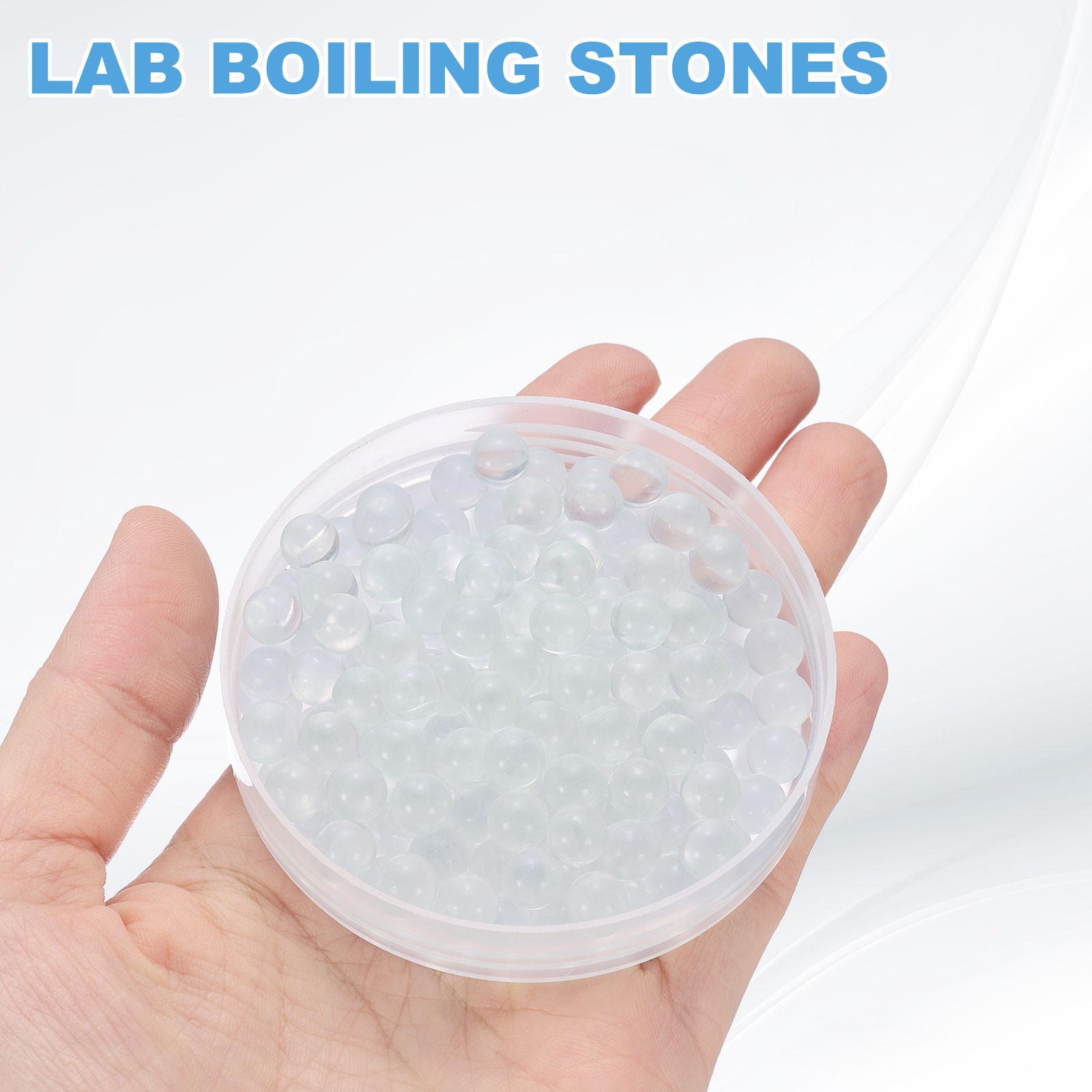 400Pcs, 6.35mm Lab Boiling Stones Solid Round Clear Glass Boiling Beads