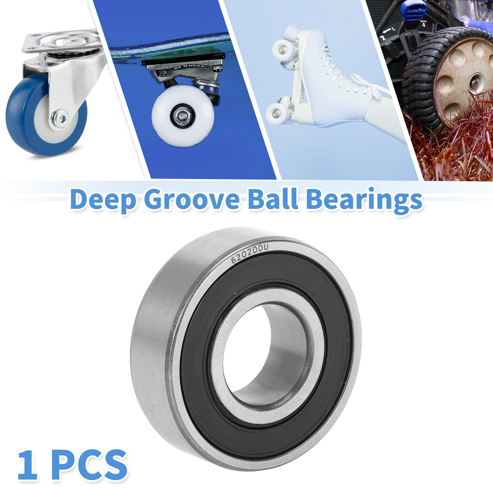 6202DDU Deep Groove Ball Bearings 15x35x11mm 1 Pc Scooter Skateboard Wheel