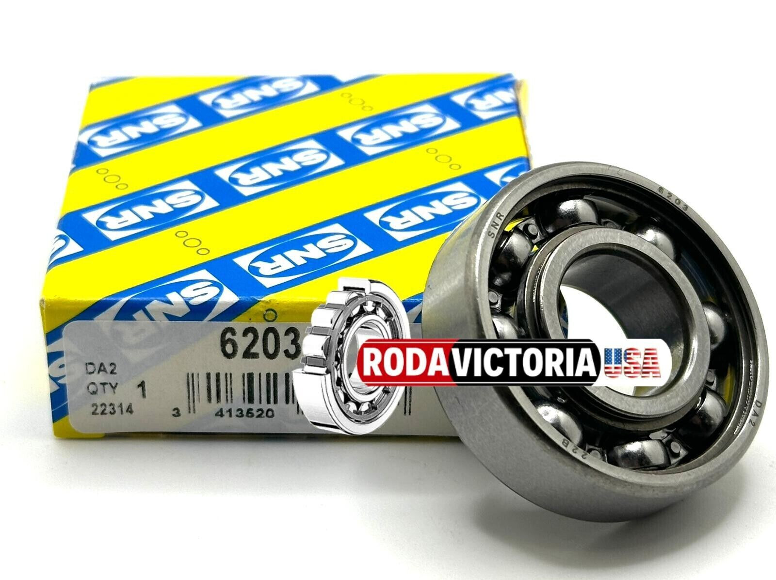 SNR NTN 6203 CM DEEP GROOVE BALL BEARING, OPEN TYPE, NO SEALS 17x40x12mm