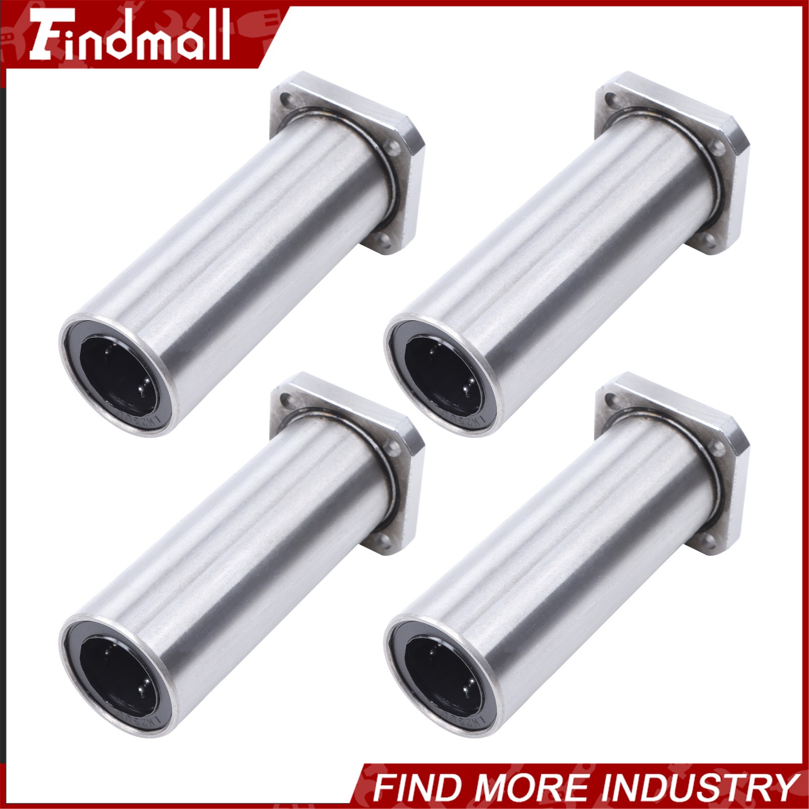 Findmall Steel Cage LMK25UU Linear Bearing 25x40x59mm Square Flange for CNC