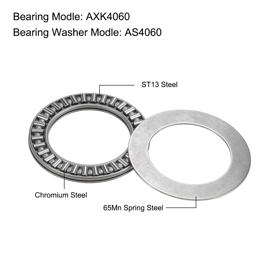 AXK4060 Thrust Needle Roller Bearings with AS4060 Washers 2sets