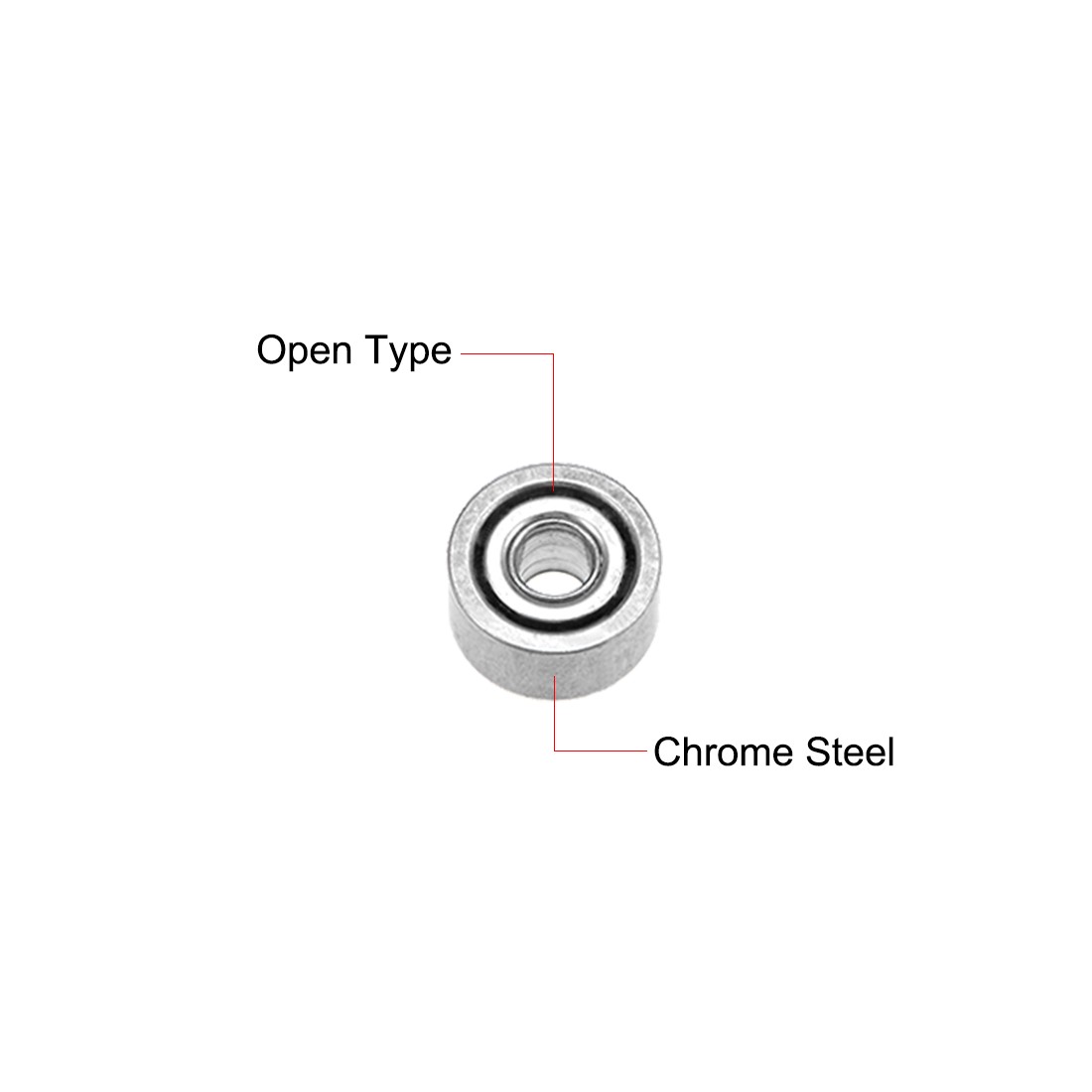 681k Ball Bearings Z2 1x3x1.5mm Open Type Chrome Steel 5pcs