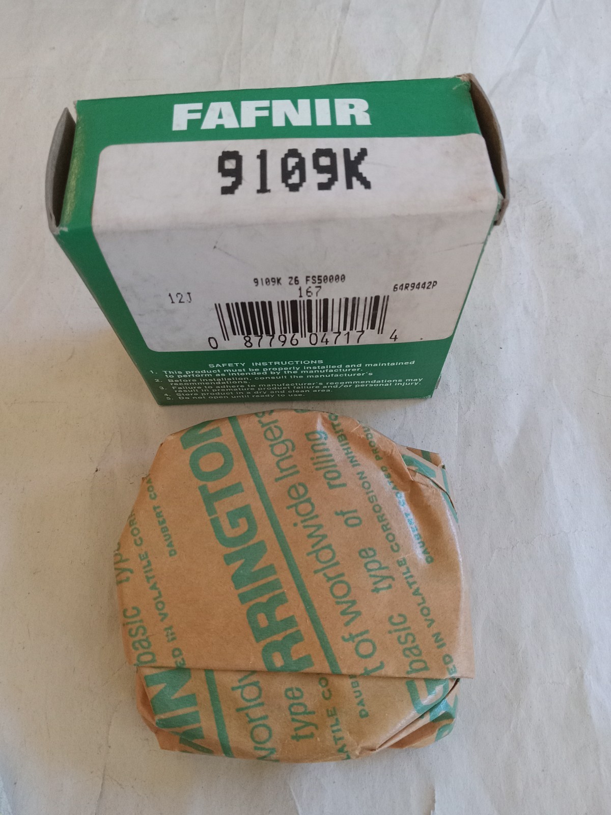 Fafnir 9109K Deep Groove Bearing 45 MM ID