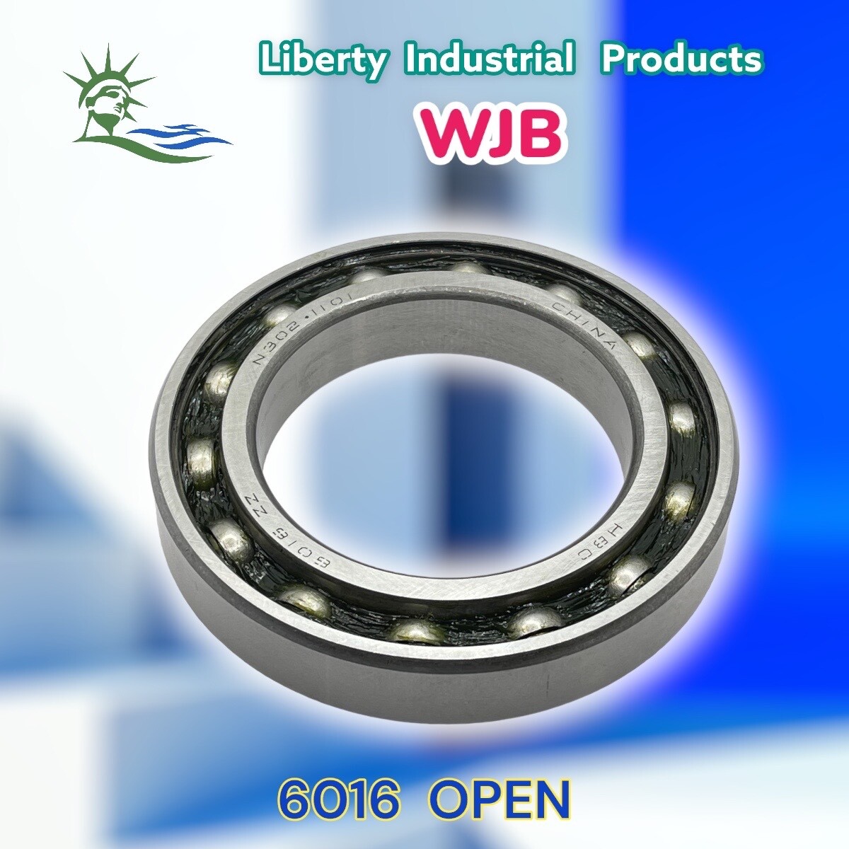 WJB 6016-OPEN Deep Groove Radial Ball Bearing [80mm ID x 125mm OD x 22mm W]