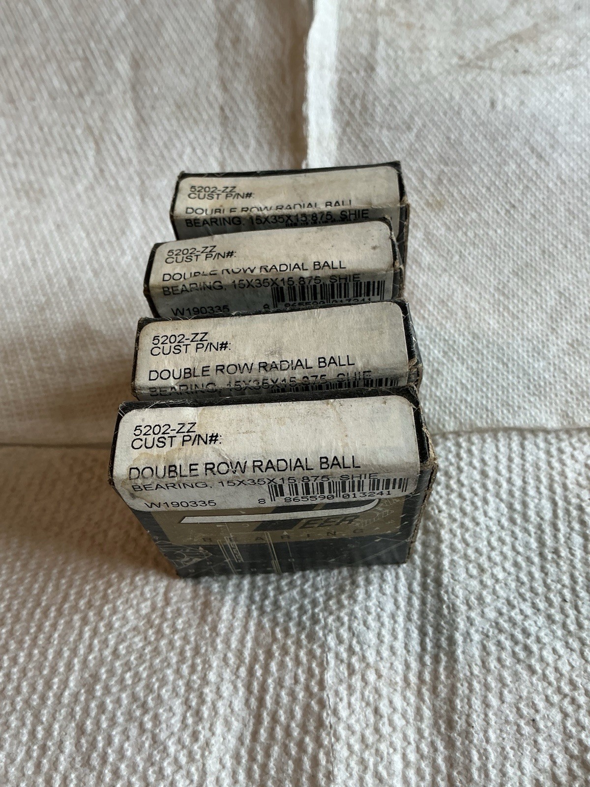 (4) PEER # 5202-ZZ / Double ROW RADIAL BALL BEARING (15x35x15.875, SHIELDED).
