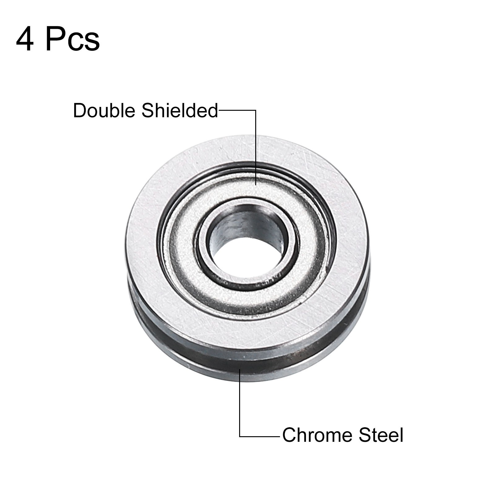 4pcs TU0310 U Groove Track Guide Bearing 3x10x3mm U Groove Roller Wheel