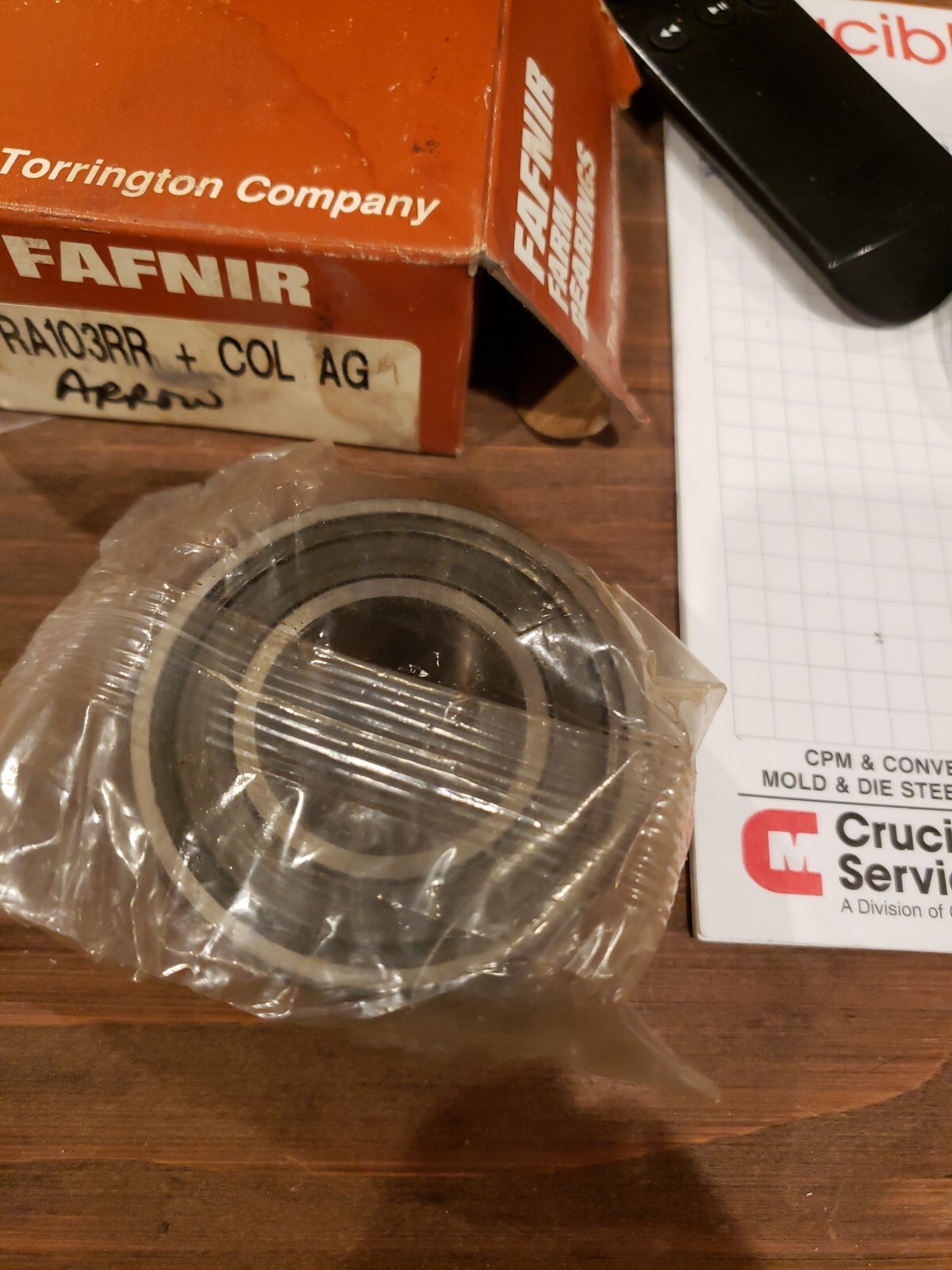 TIMKEN/FAFNIR RA103RR + COL AG INSERT BALL BEARING, 1-3/16″ BORE, 2.4409″ OD