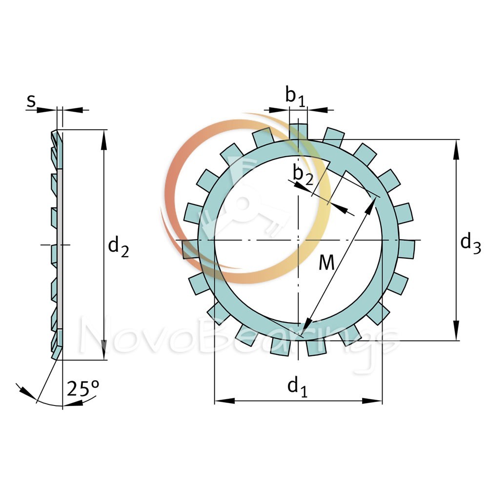 MB9 Securing plate (Tab Washer) 45x69x1.25 mm DIN 5406 by FAG brand