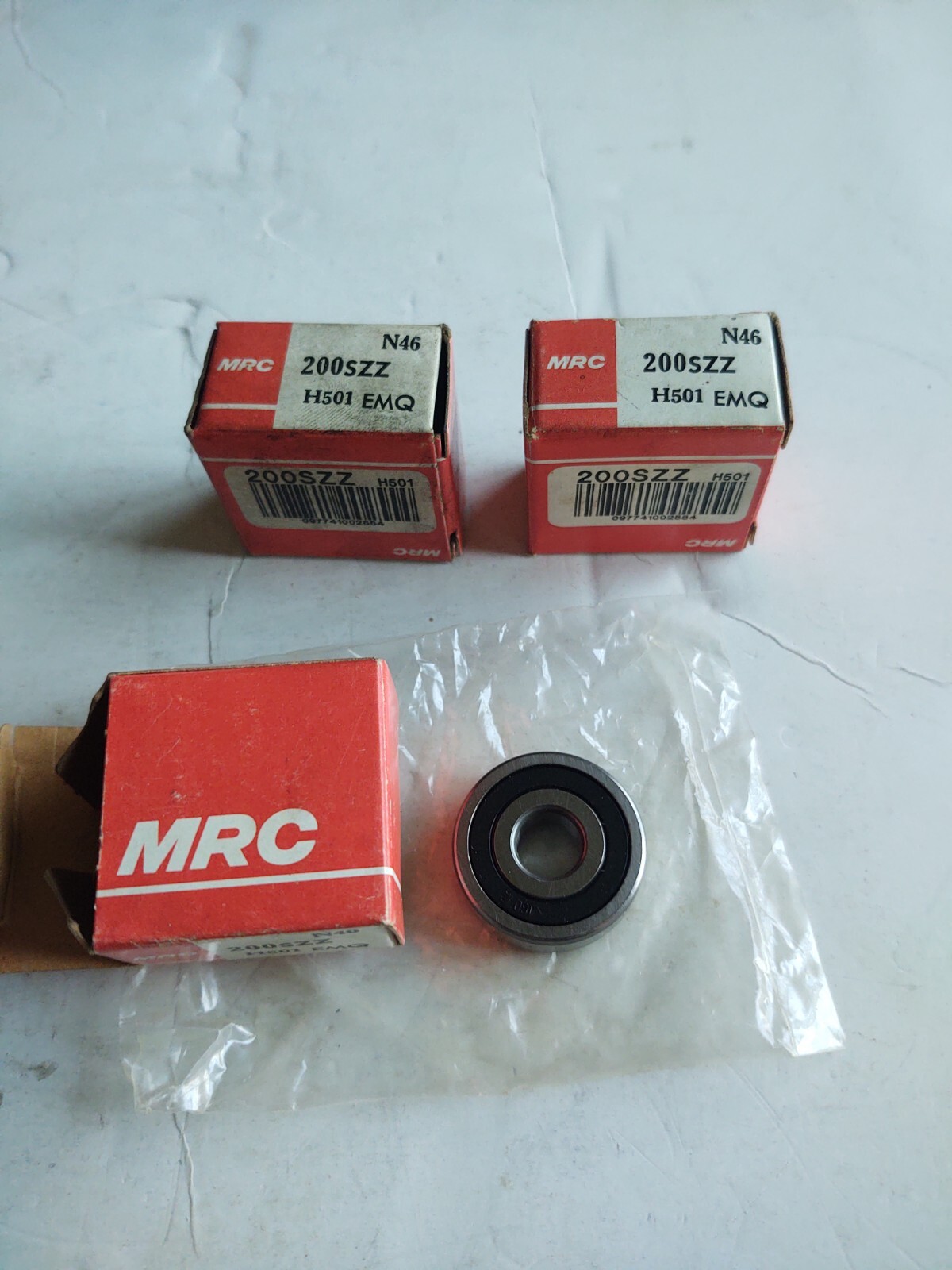 (3) MRC # 200SZZ BALL BEARINGS, RUBBER SEALS.