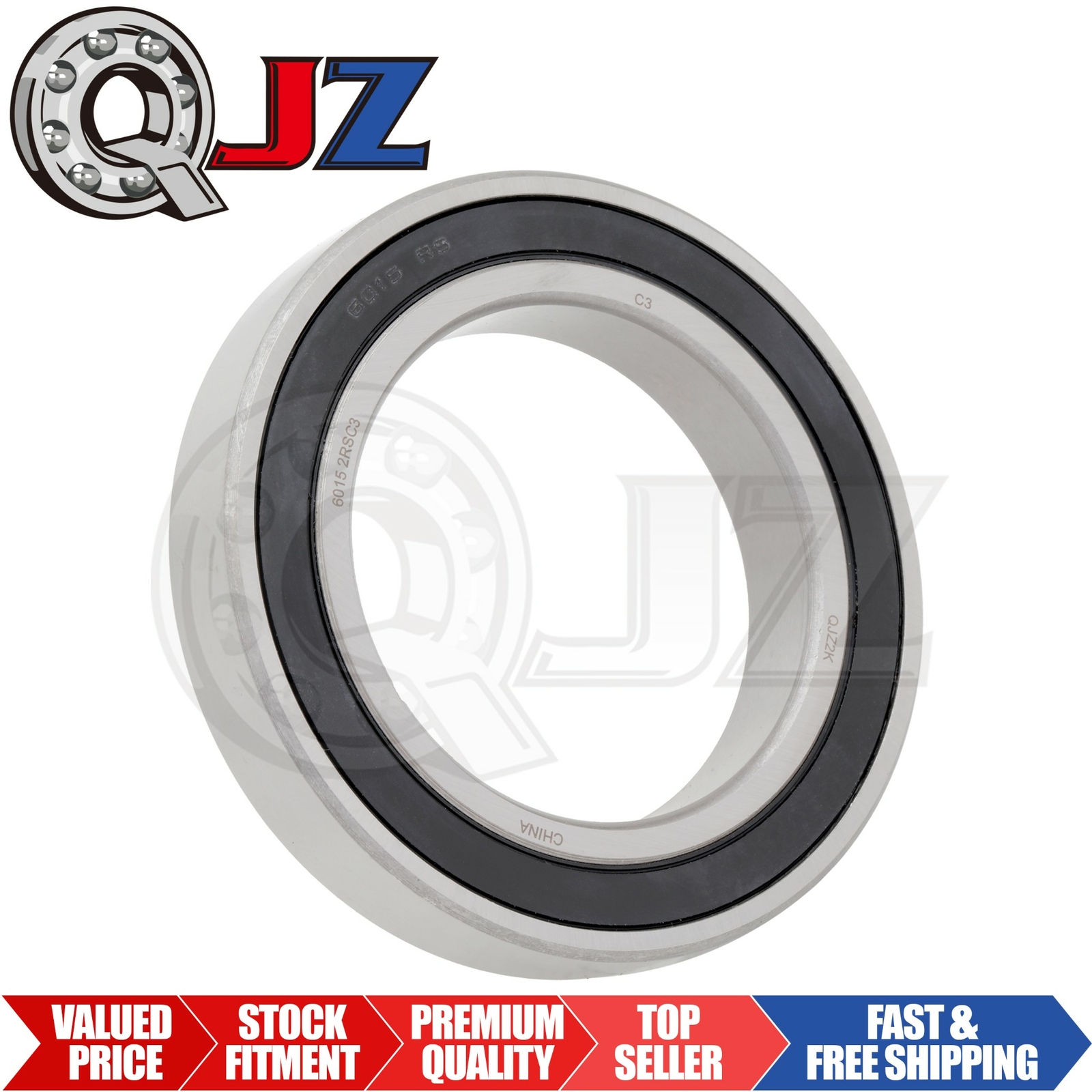 [Qty.1] 6015-2RS Deep Groove Radial Ball Bearing [75mm ID x 115mm OD x 20mm W]