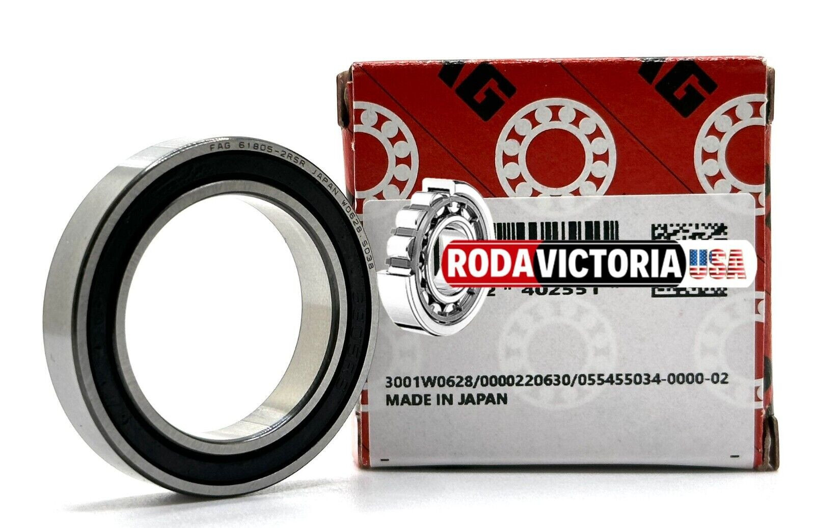 FAG 61805 2RSR DEEP GROOVE BALL BEARING, RUBBER SEALED 25x37x7mm 6805-2RS