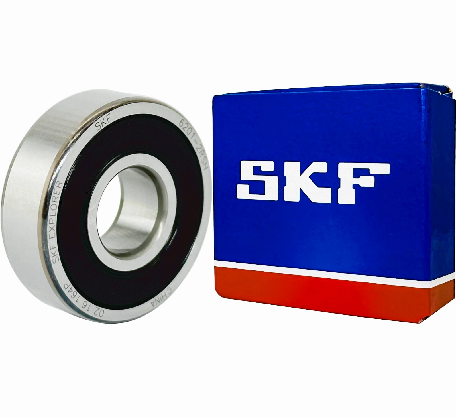 (2 PACK) SKF 6201-2RSH 12X32X10MM Double Rubber Seal Ball Bearings 6201RS